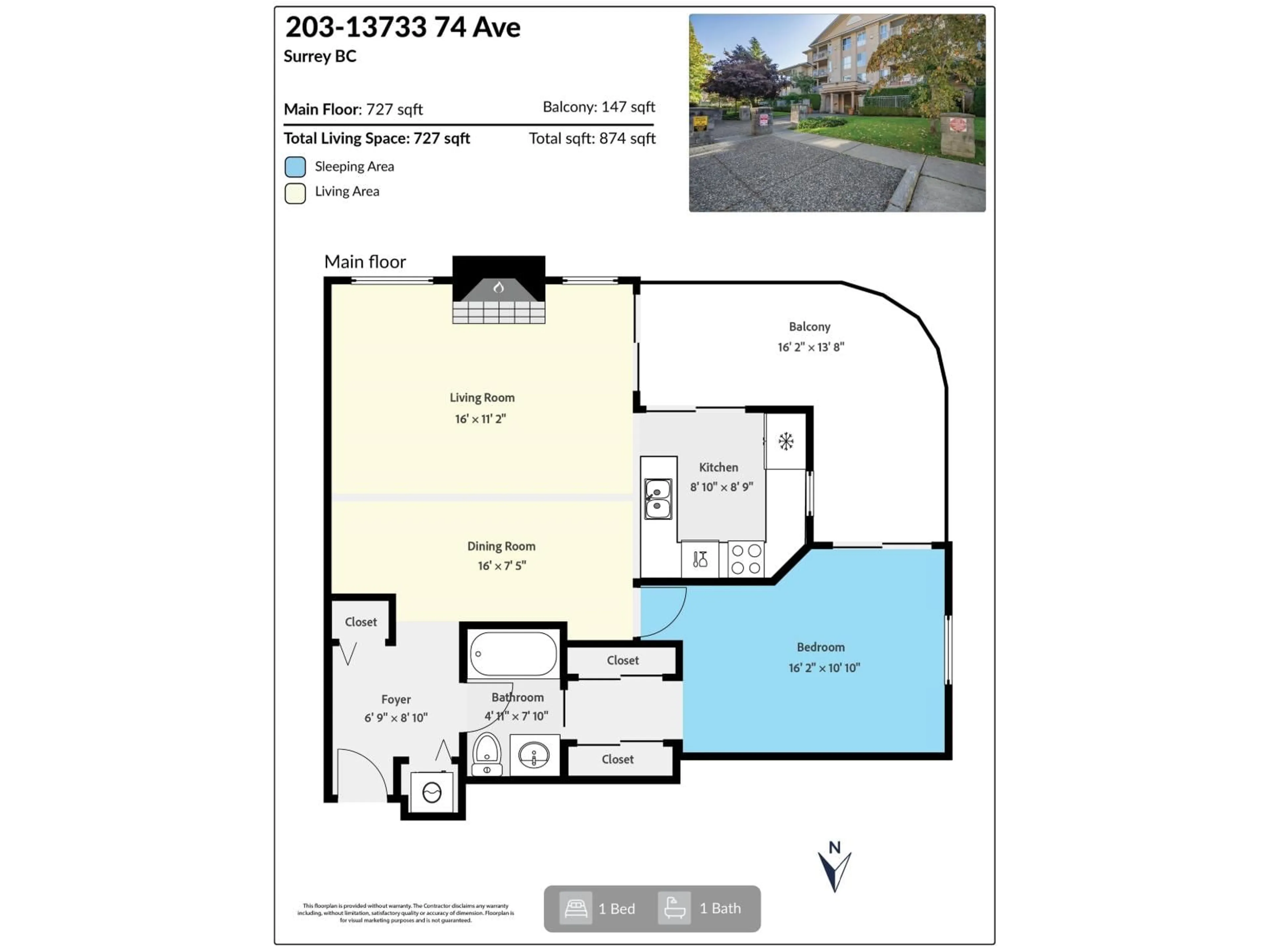 Floor plan for 203 - 13733 74 AVENUE, Surrey British Columbia V3W1B8