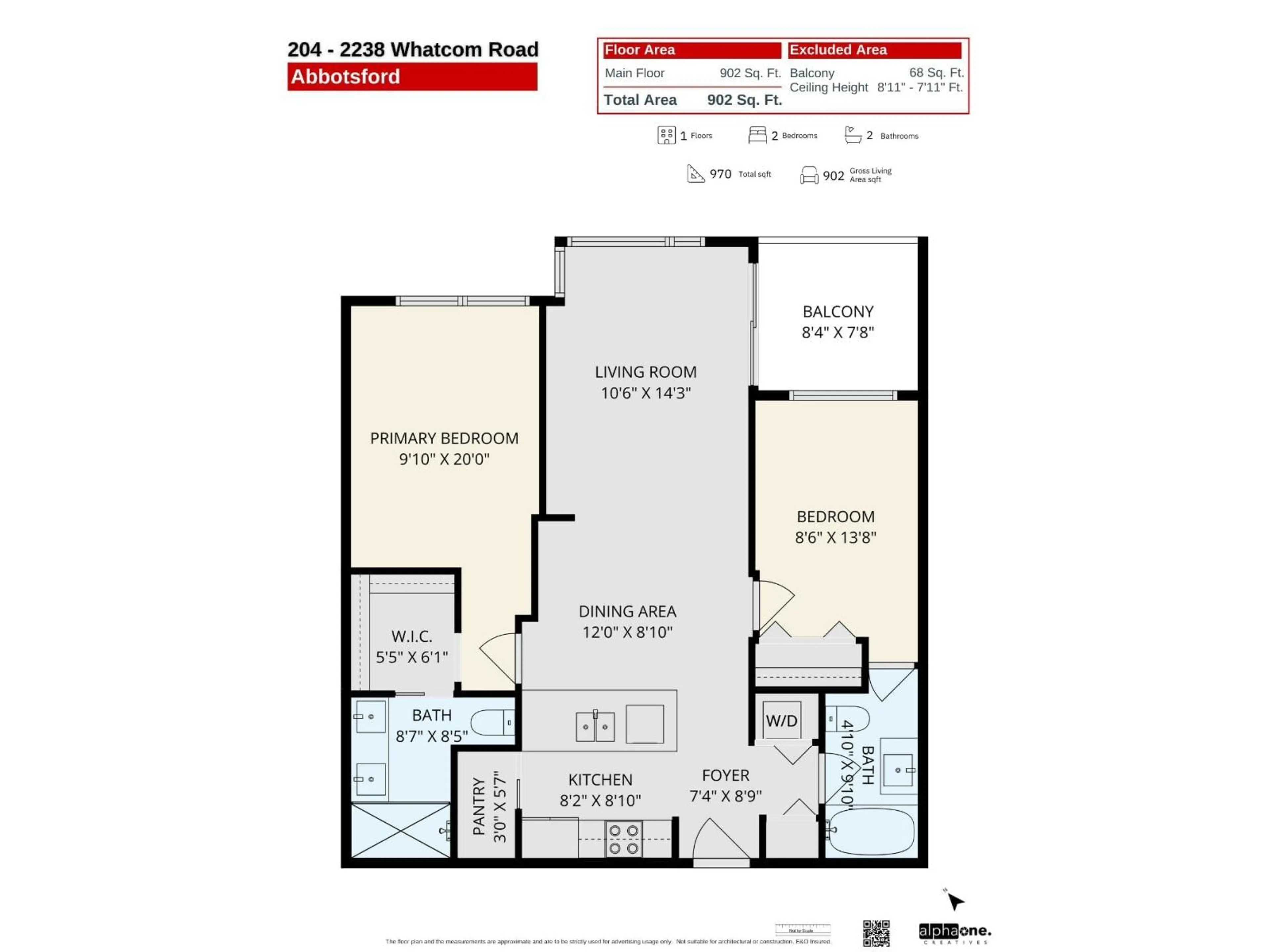 Floor plan for 204 - 2238 WHATCOM ROAD, Abbotsford British Columbia V3G0E6
