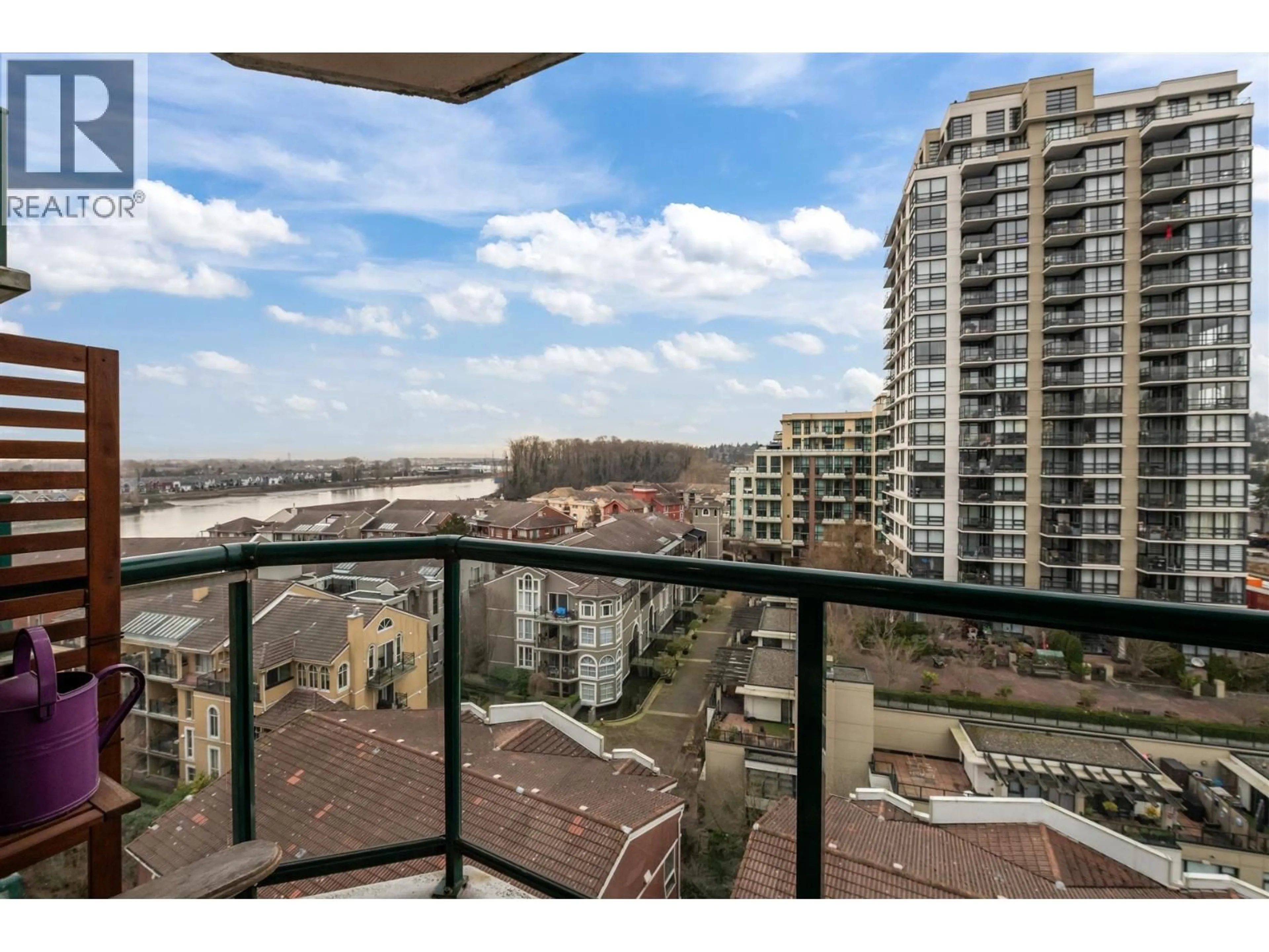 Balcony in the apartment, city buildings view from balcony for 1006 - 10 LAGUNA COURT, New Westminster British Columbia V3M6W3