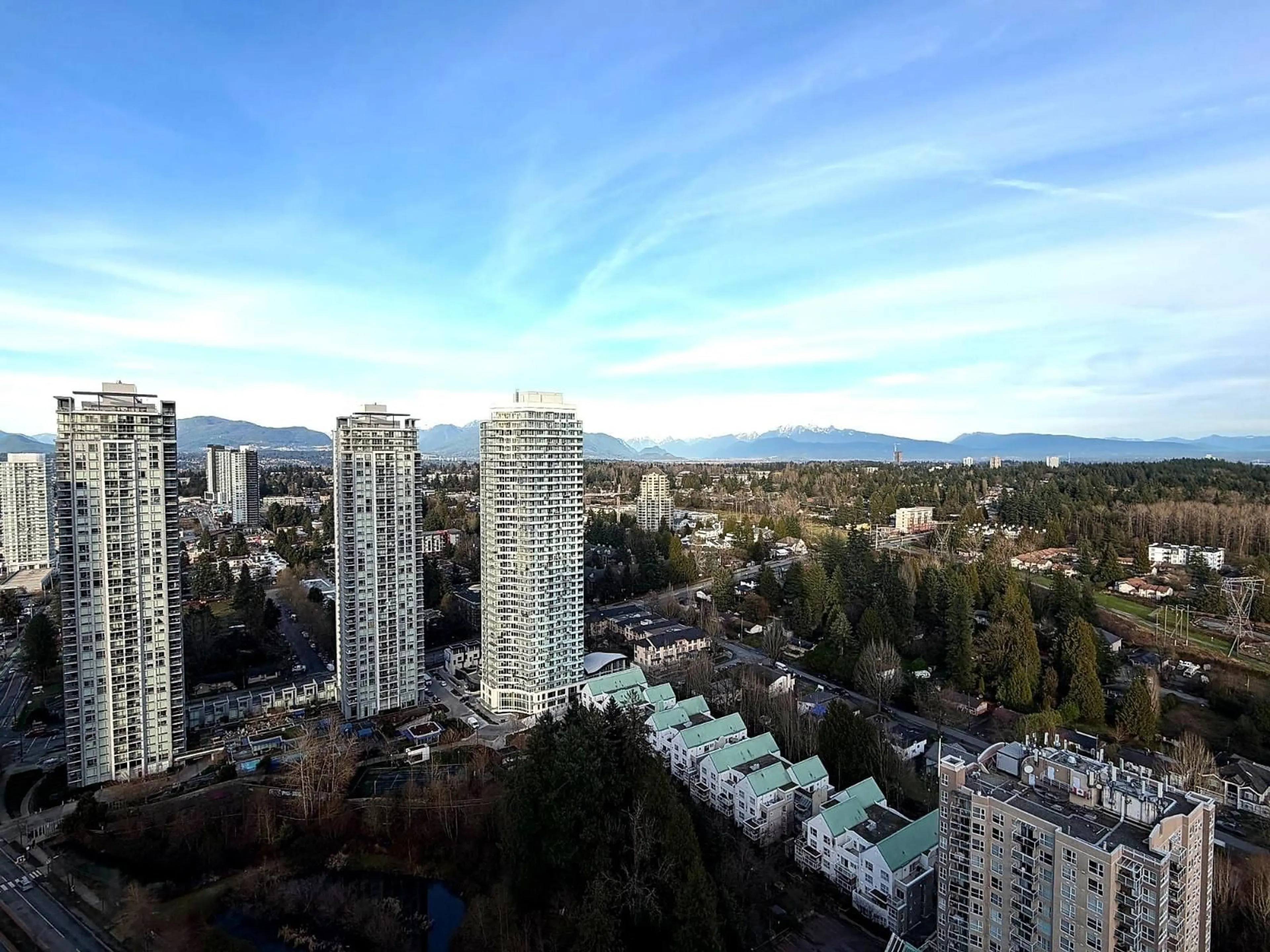 A pic from outside/outdoor area/front of a property/back of a property/a pic from drone, city buildings view from balcony for 3307 - 13725 GEORGE JUNCTION, Surrey British Columbia V3T4Y3