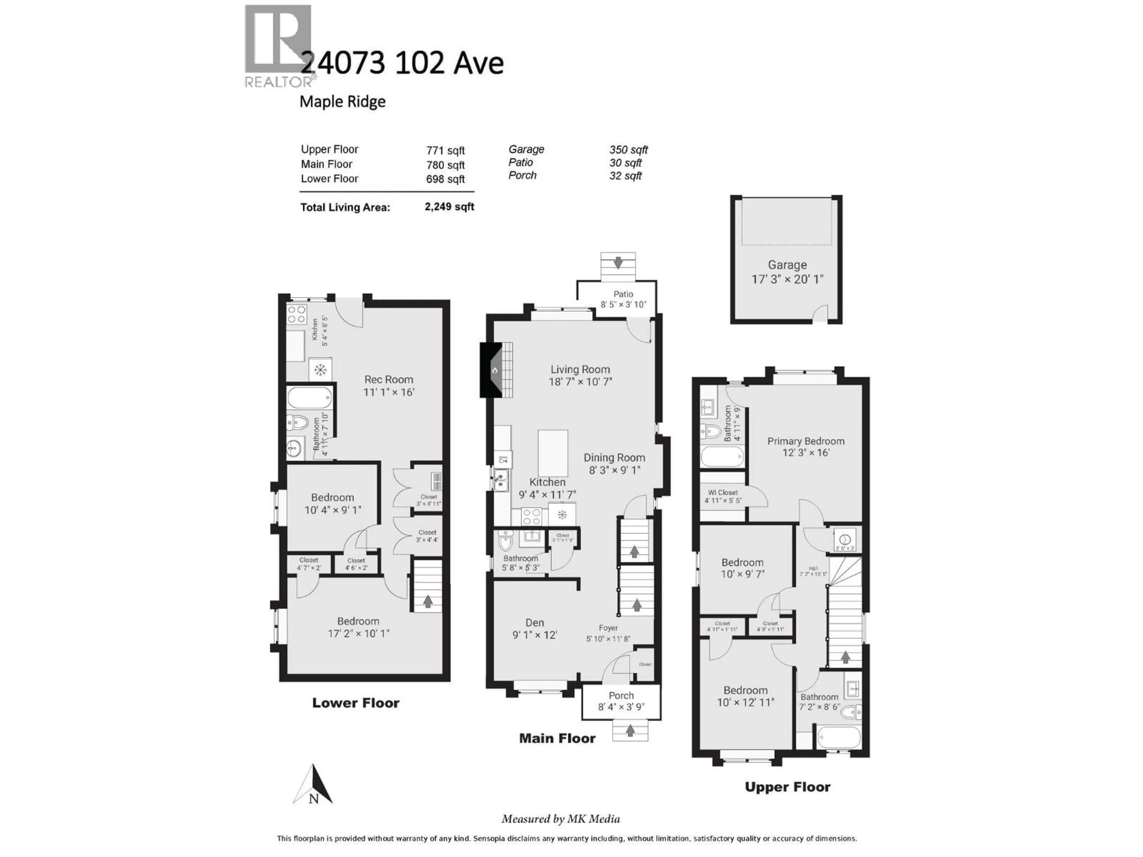 Floor plan for 24073 102 AVENUE, Maple Ridge British Columbia V2W1J1