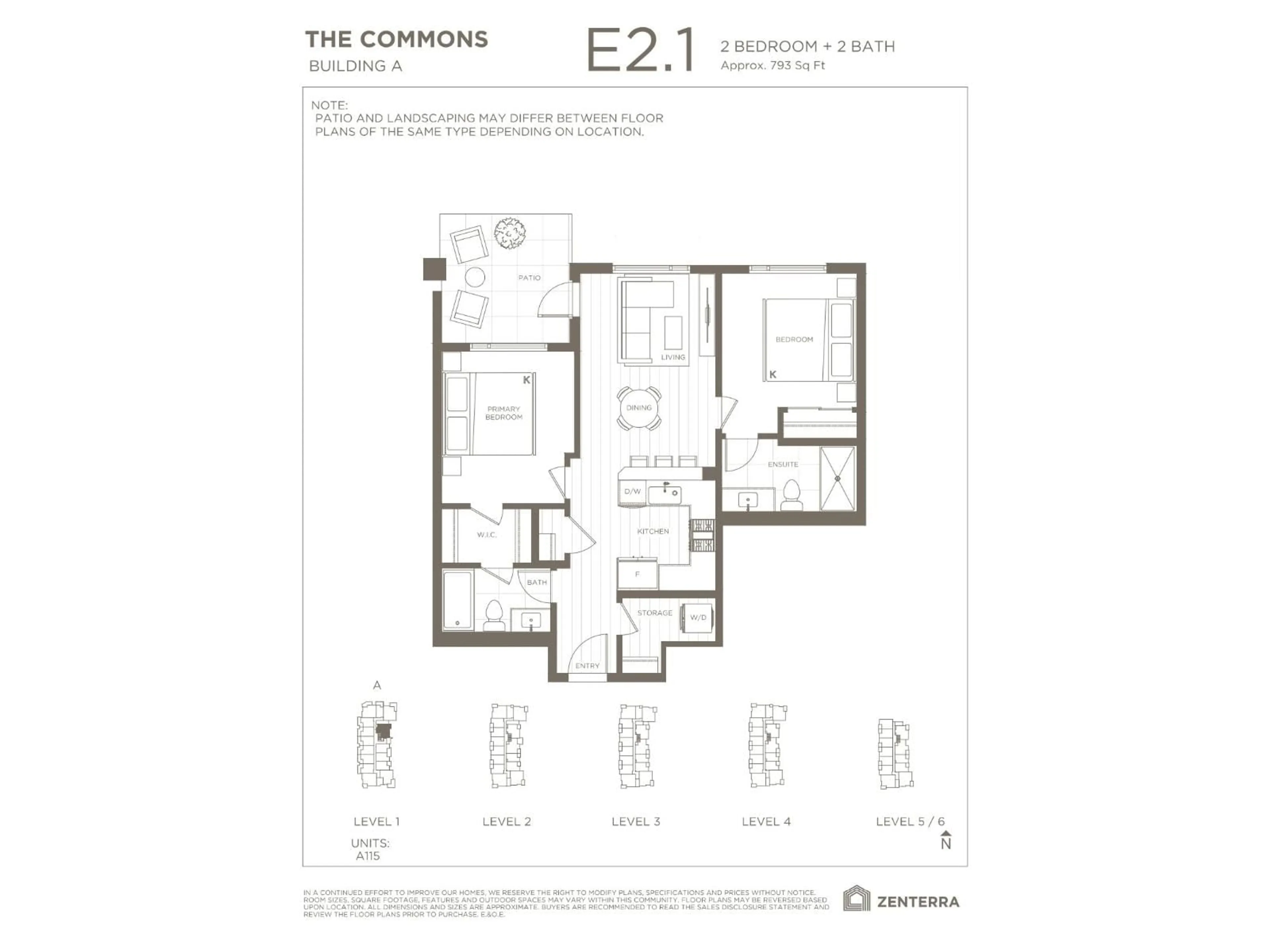 Floor plan for A115 - 8230 208B AVENUE, Langley British Columbia V2Y2C4