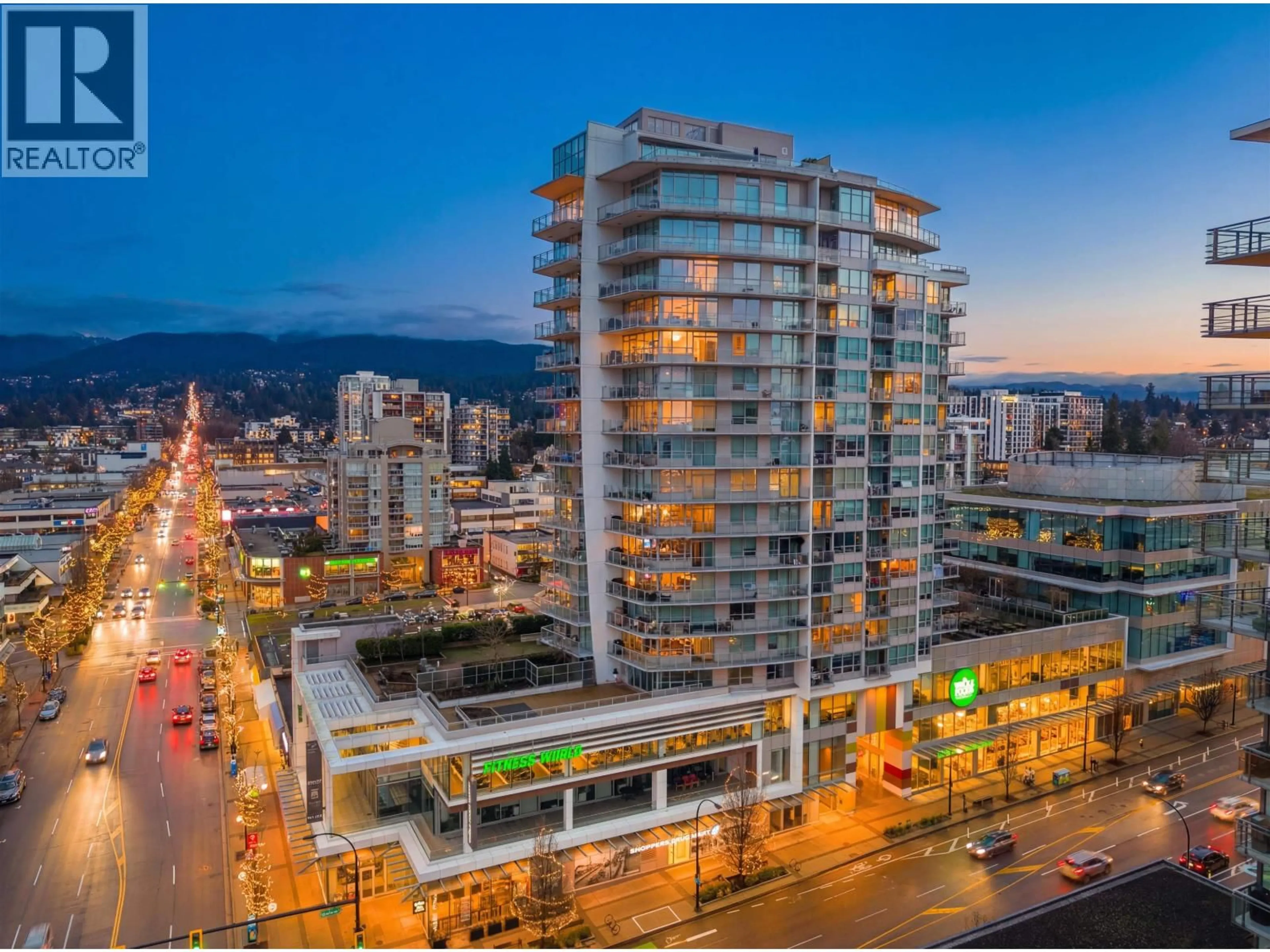 A pic from outside/outdoor area/front of a property/back of a property/a pic from drone, city buildings view from balcony for 602 - 112 13TH STREET, North Vancouver British Columbia V7L0E4