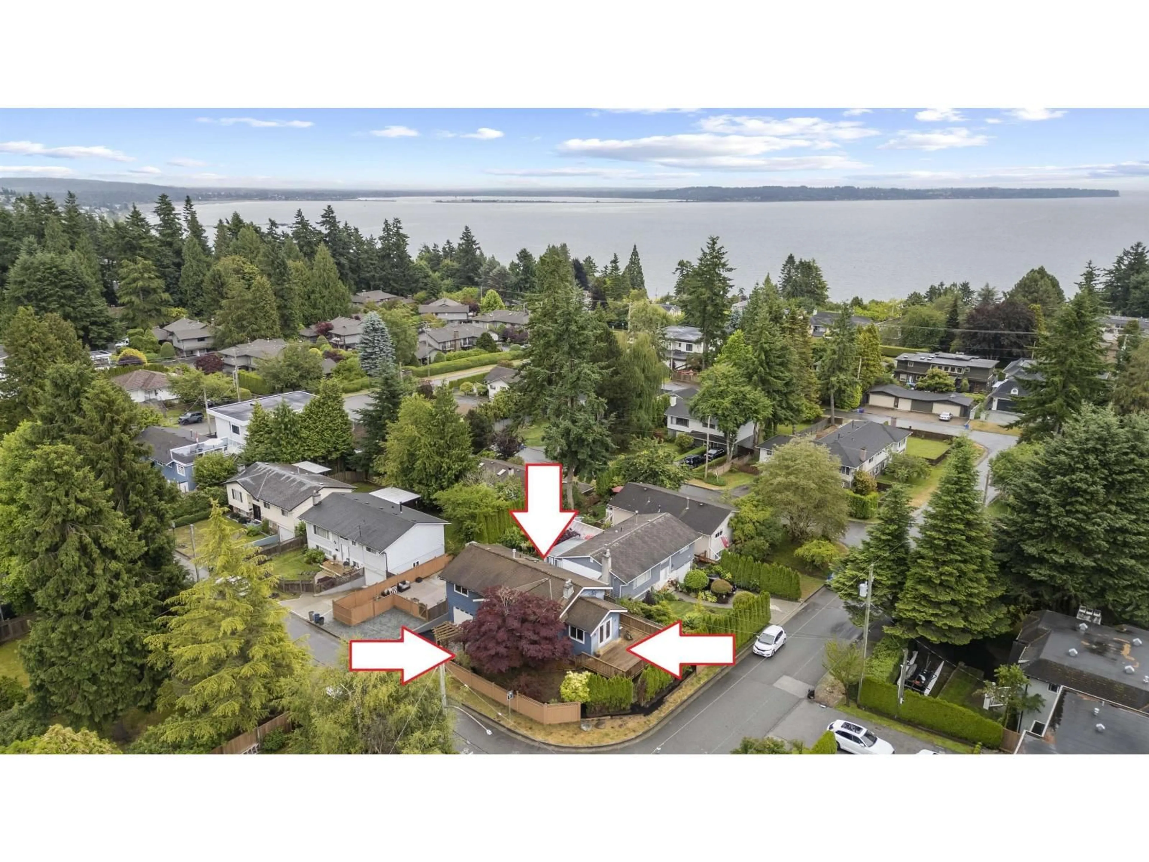 A pic from outside/outdoor area/front of a property/back of a property/a pic from drone, water/lake/river/ocean view for 13950 BLACKBURN AVENUE, White Rock British Columbia V4B2Z5