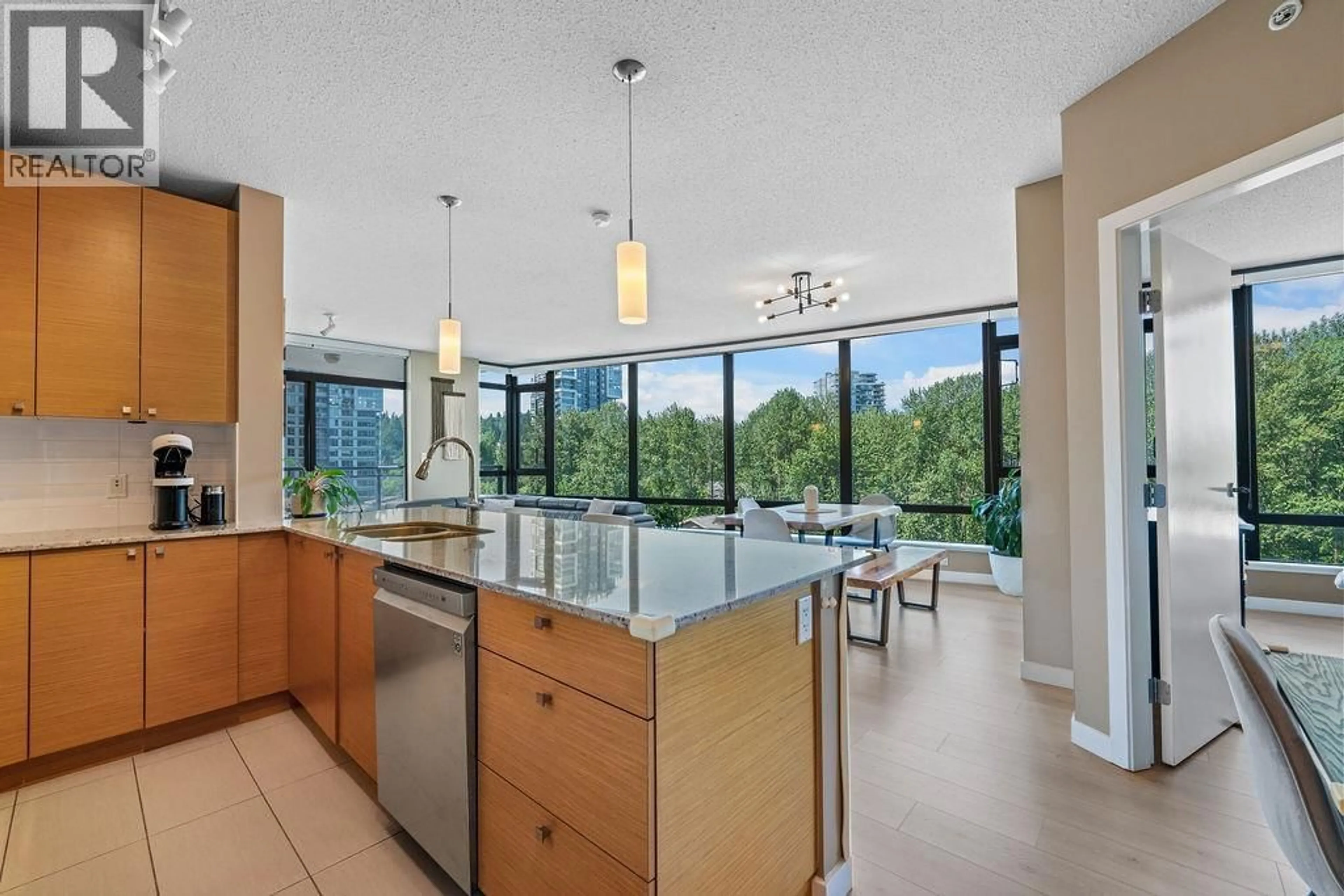 Contemporary kitchen, ceramic/tile floor for 704 - 110 BREW STREET, Port Moody British Columbia V3H0E4