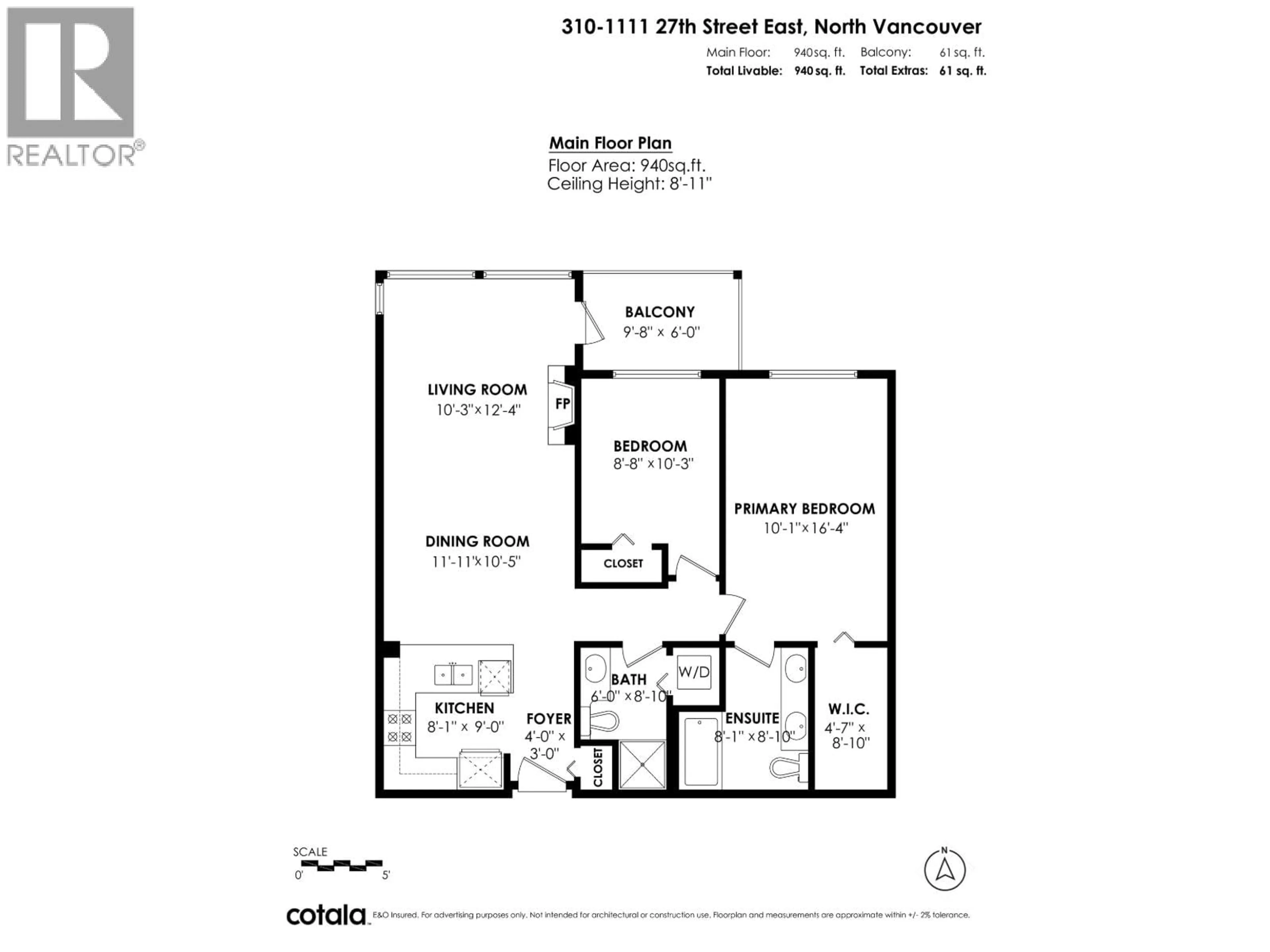 Floor plan for 310 - 1111 27TH STREET, North Vancouver British Columbia V7J1S3
