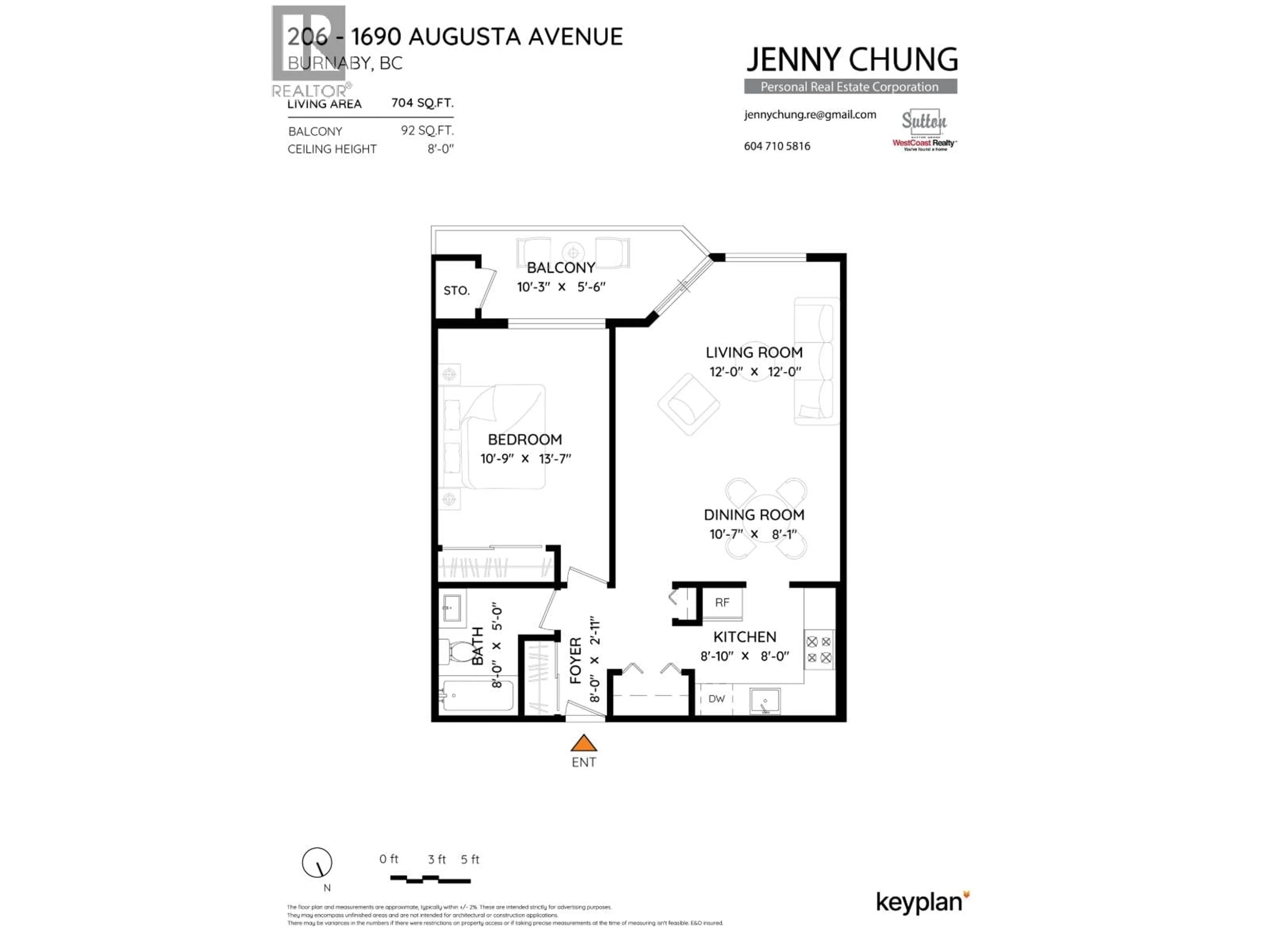 Floor plan for 206 - 1690 AUGUSTA AVENUE, Burnaby British Columbia V5A2V6