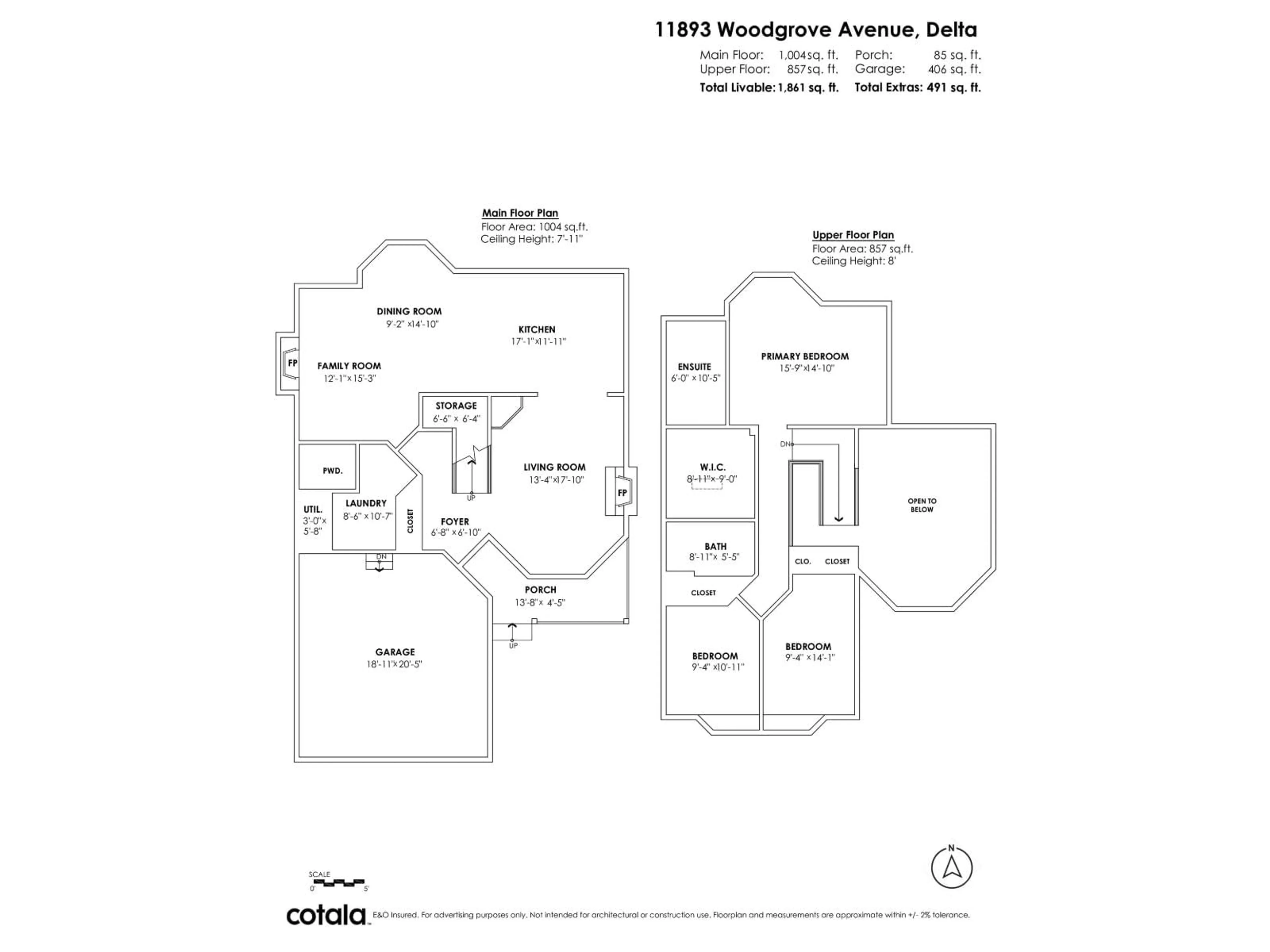 Floor plan for 11893 WOODGROVE AVENUE, Delta British Columbia V4E3H1