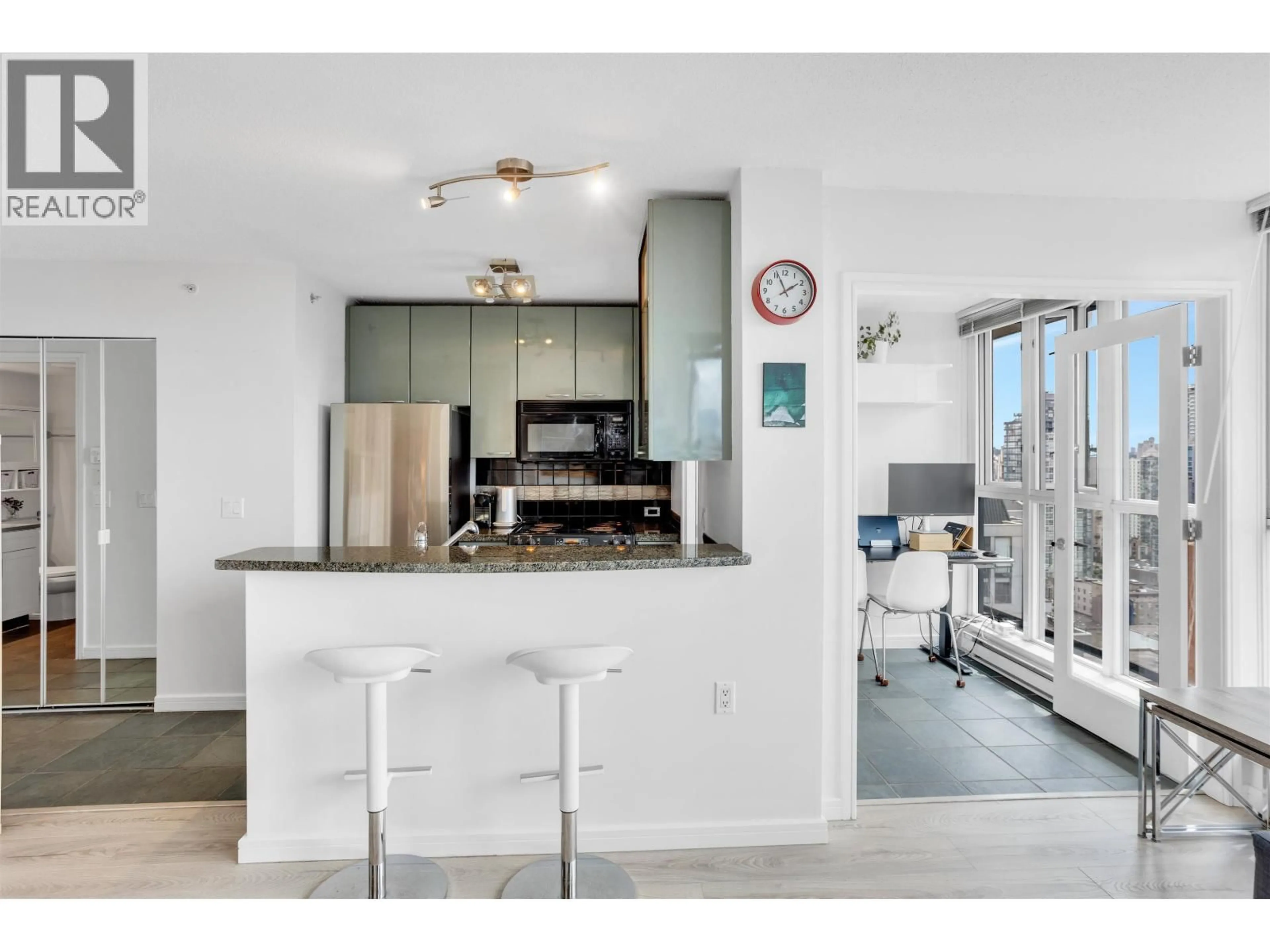 Open concept kitchen, ceramic/tile floor for 2507 - 1068 HORNBY STREET, Vancouver British Columbia V6Z2Y7