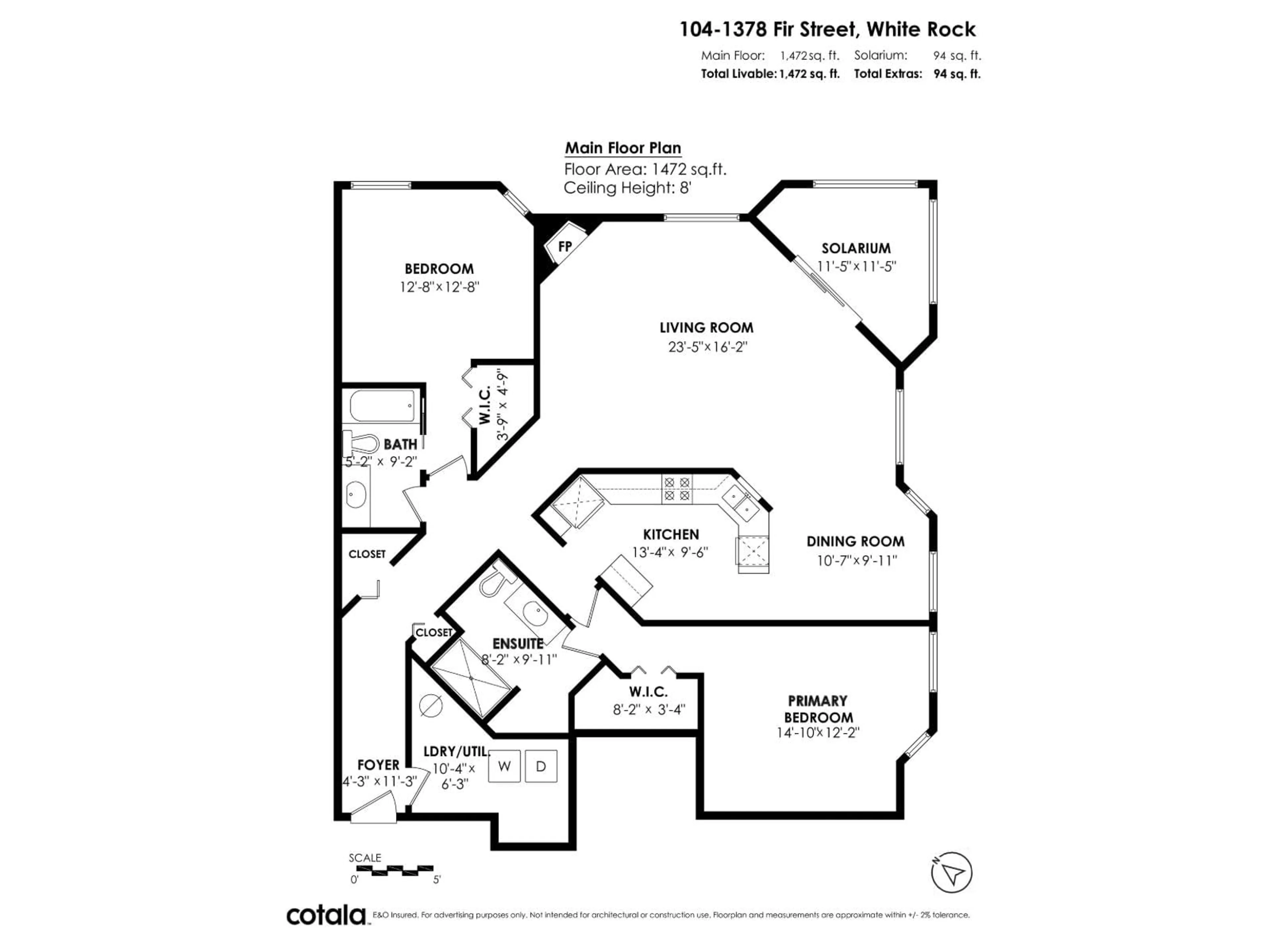 Floor plan for 104 - 1378 FIR STREET, White Rock British Columbia V4B4B2