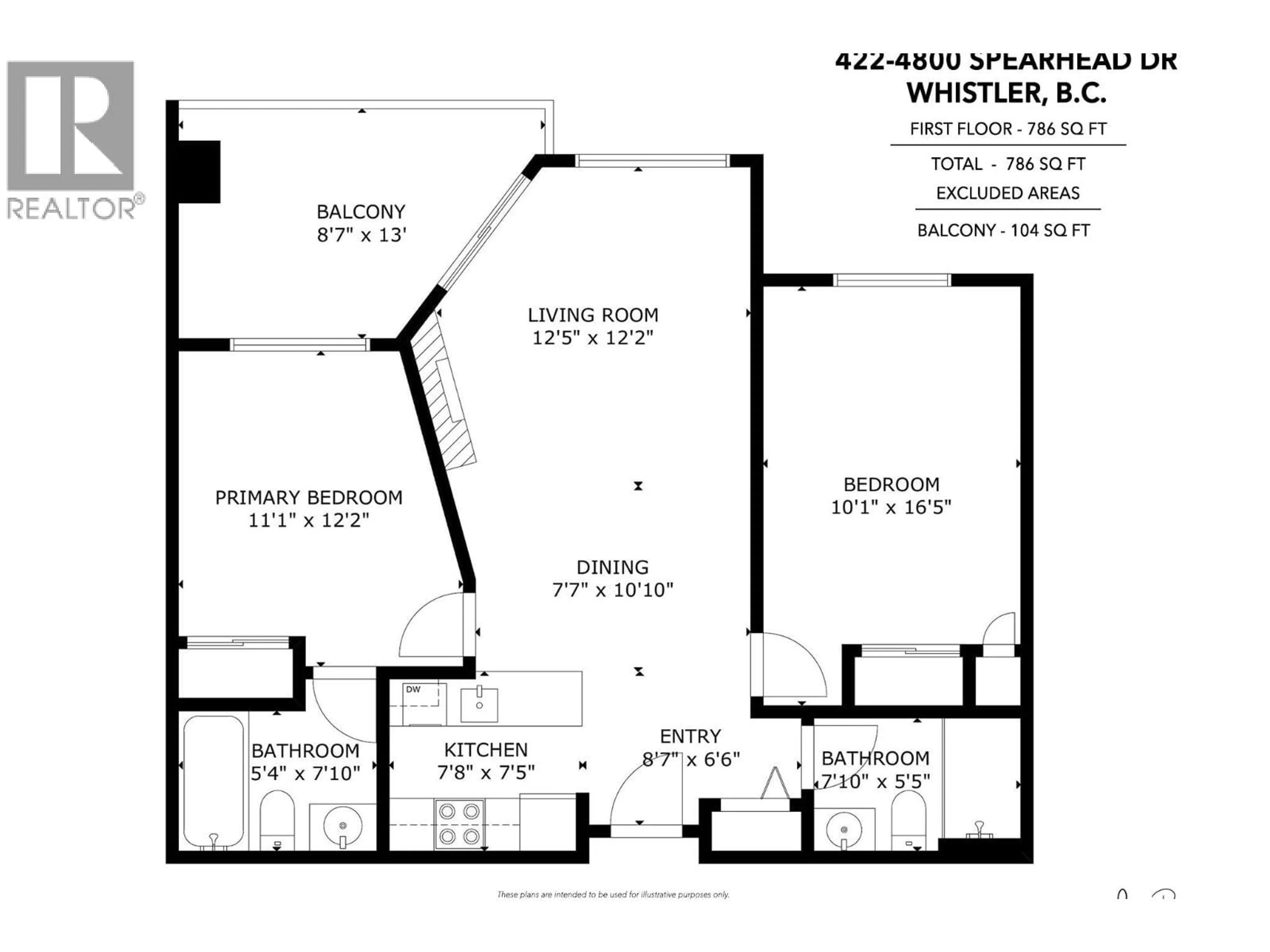 Floor plan for 442 - 4800 SPEARHEAD DRIVE, Whistler British Columbia V8E1G1
