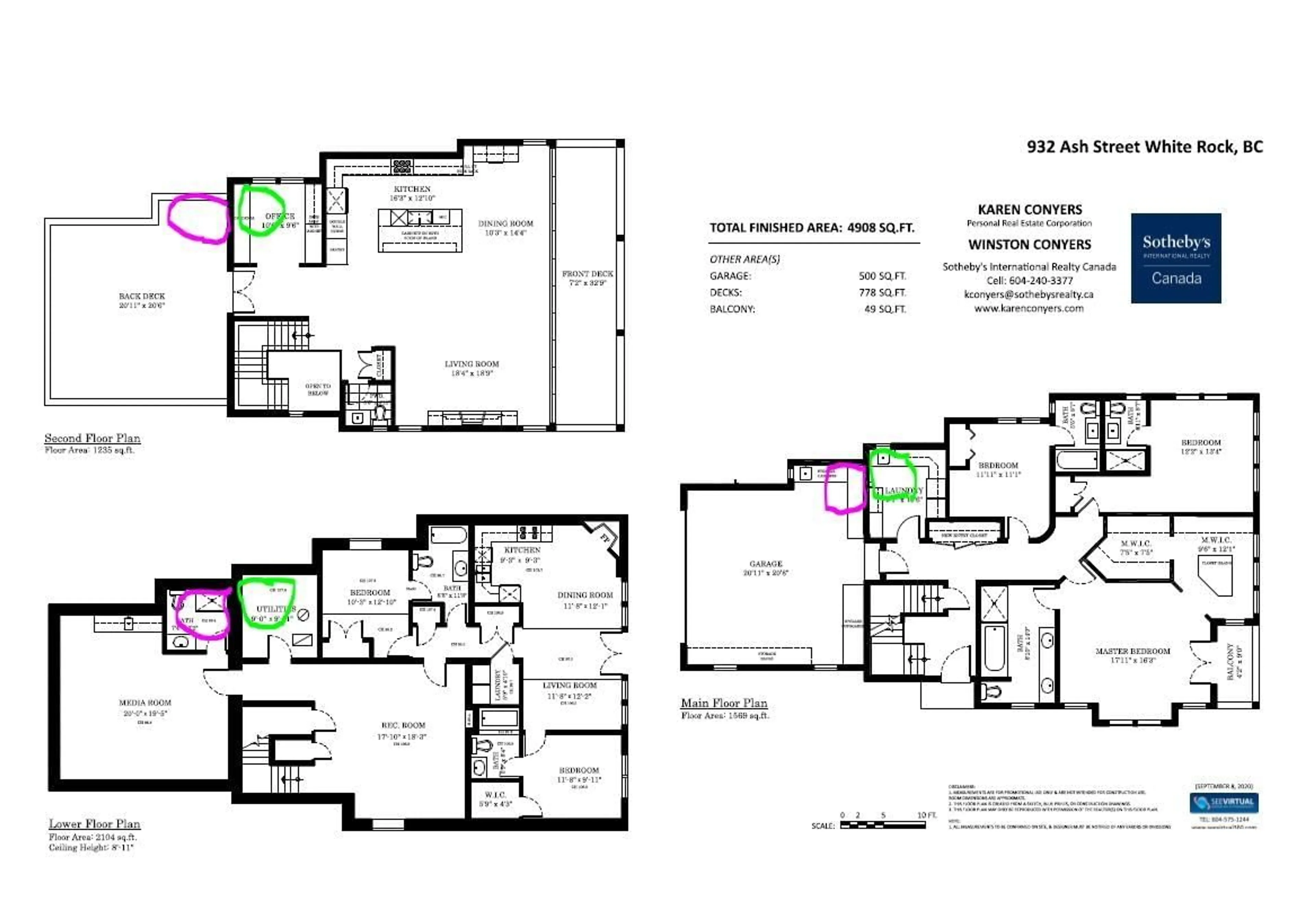 Floor plan for 932 ASH STREET, White Rock British Columbia V4B4K1