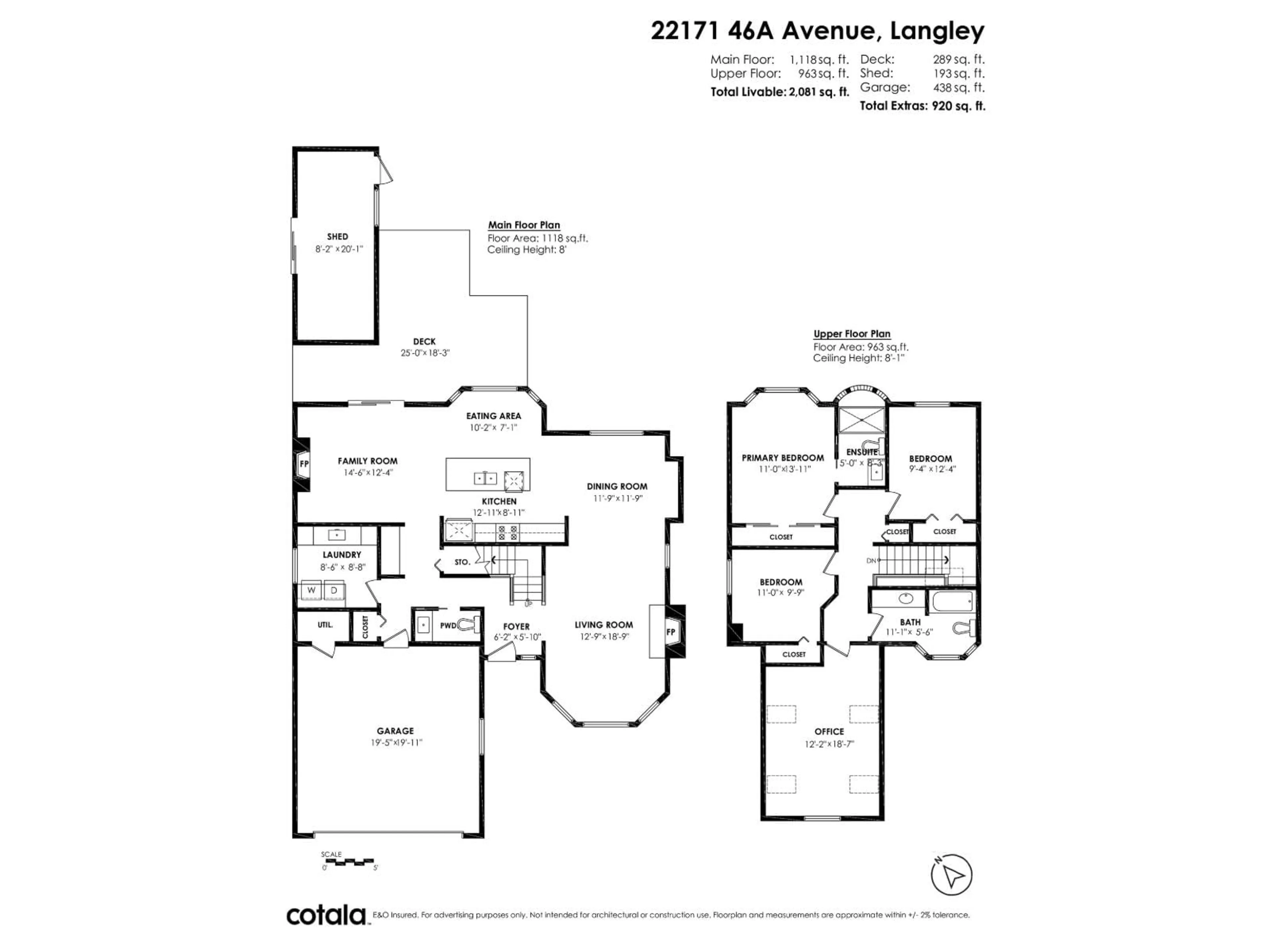 Floor plan for 22171 46A AVENUE, Langley British Columbia V2Z1A4
