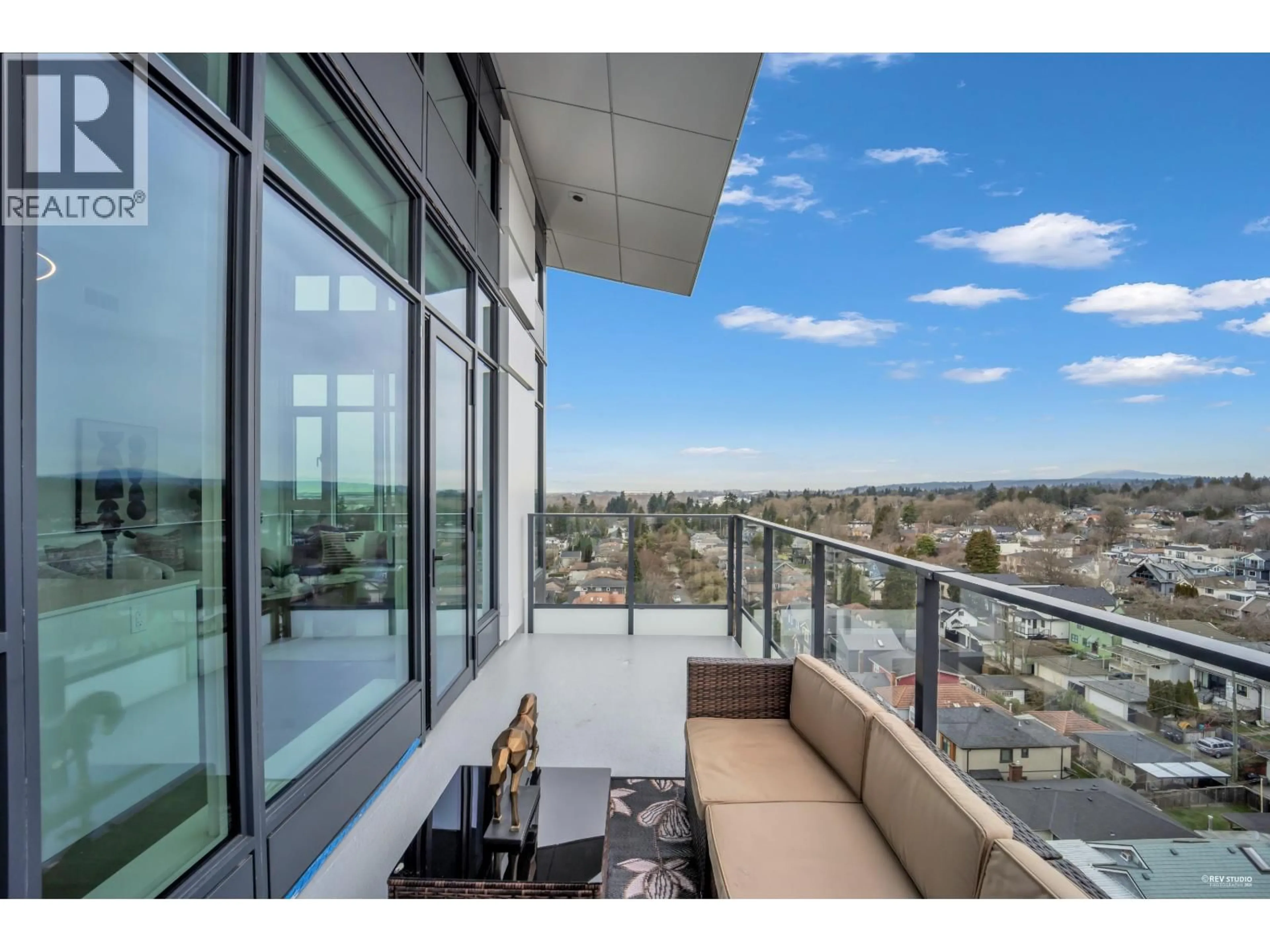Balcony in the apartment, city buildings view from balcony for 1001 - 8415 GRANVILLE STREET, Vancouver British Columbia V6P0M2