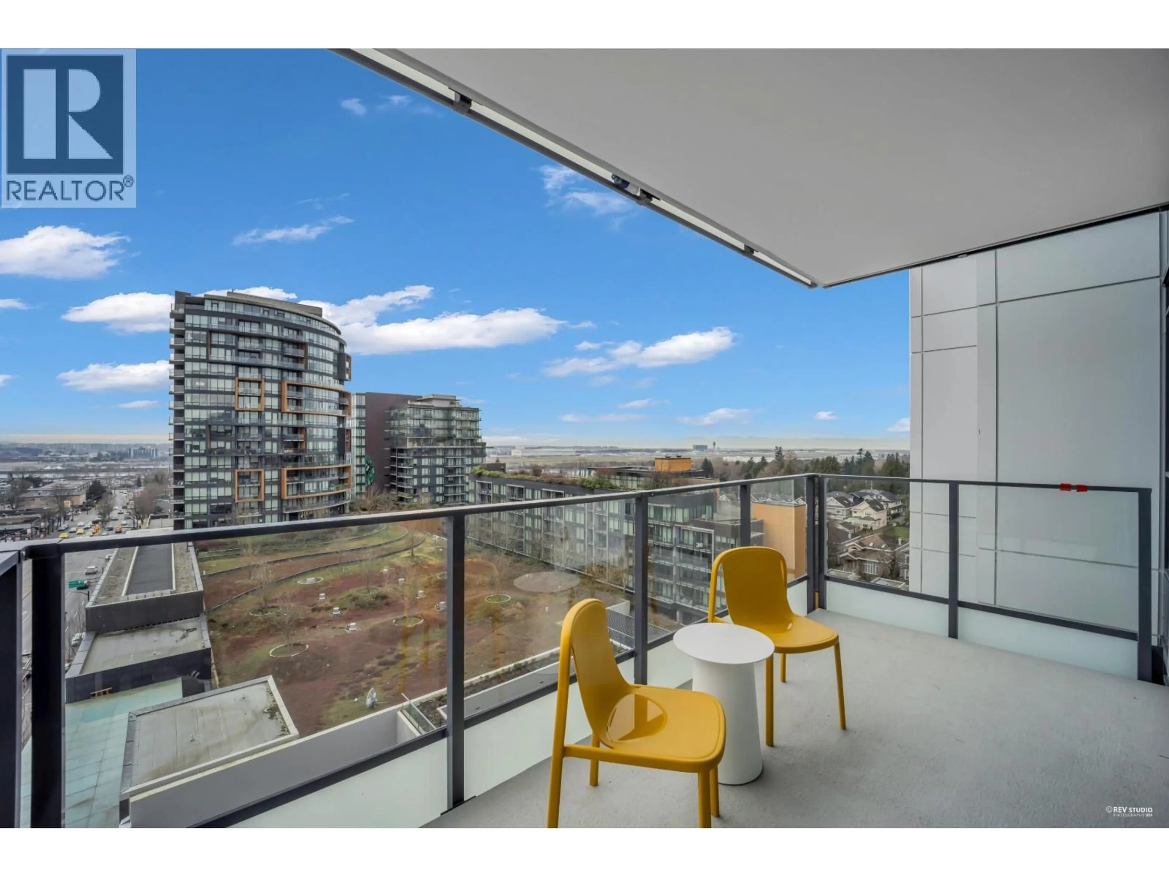 Balcony in the apartment, city buildings view from balcony for 805 - 8415 GRANVILLE STREET, Vancouver British Columbia V6P0M2