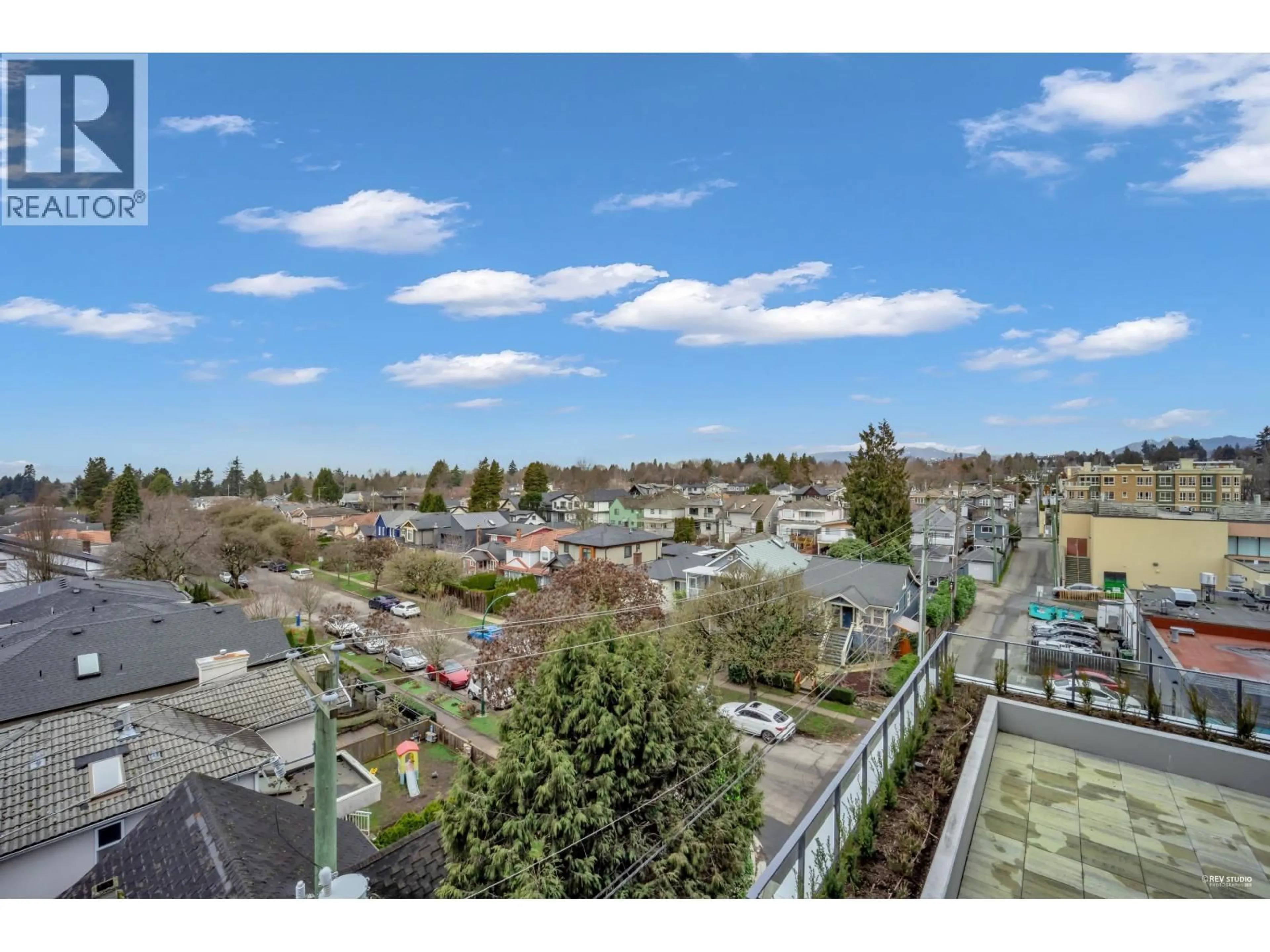 A pic from outside/outdoor area/front of a property/back of a property/a pic from drone, mountain view for 408 - 8415 GRANVILLE STREET, Vancouver British Columbia V6P0M2