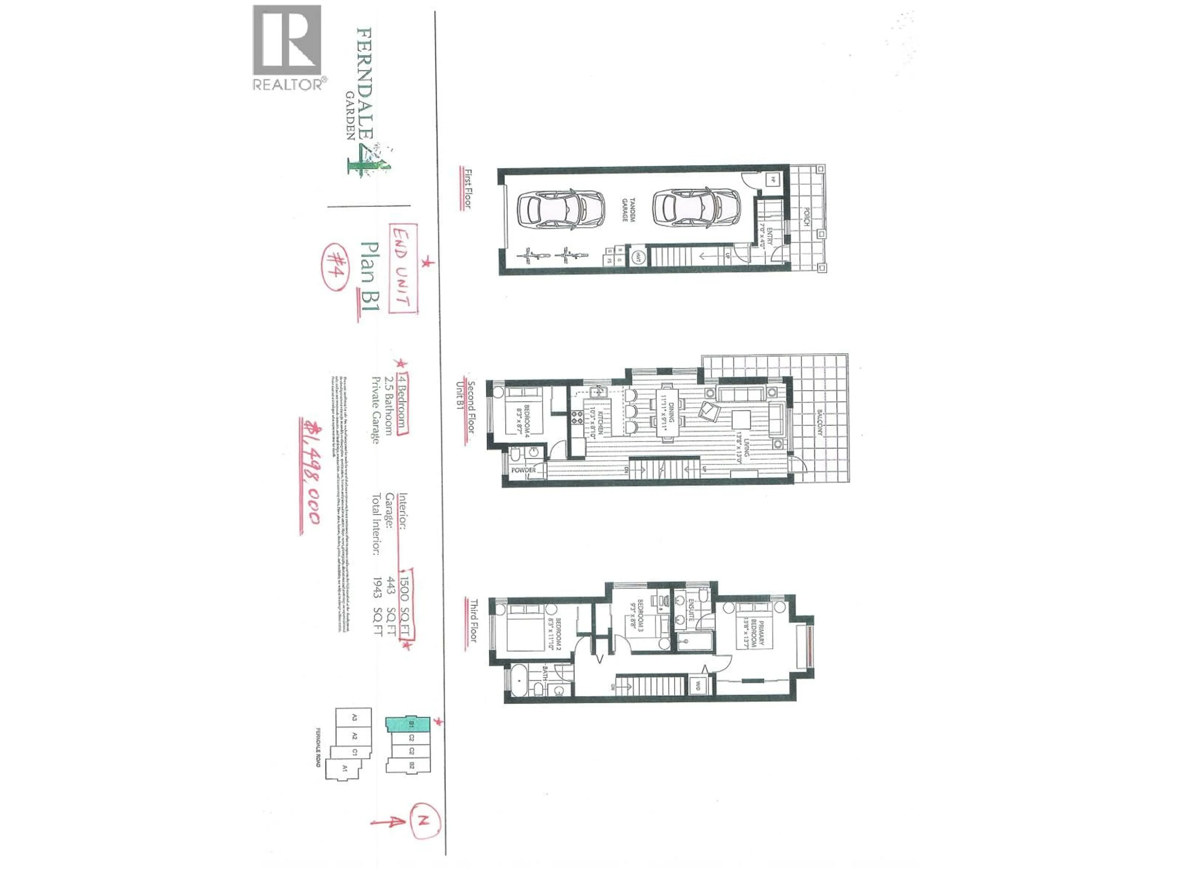 Floor plan for 4 - 9331 FERNDALE ROAD, Richmond British Columbia V6Y1X4
