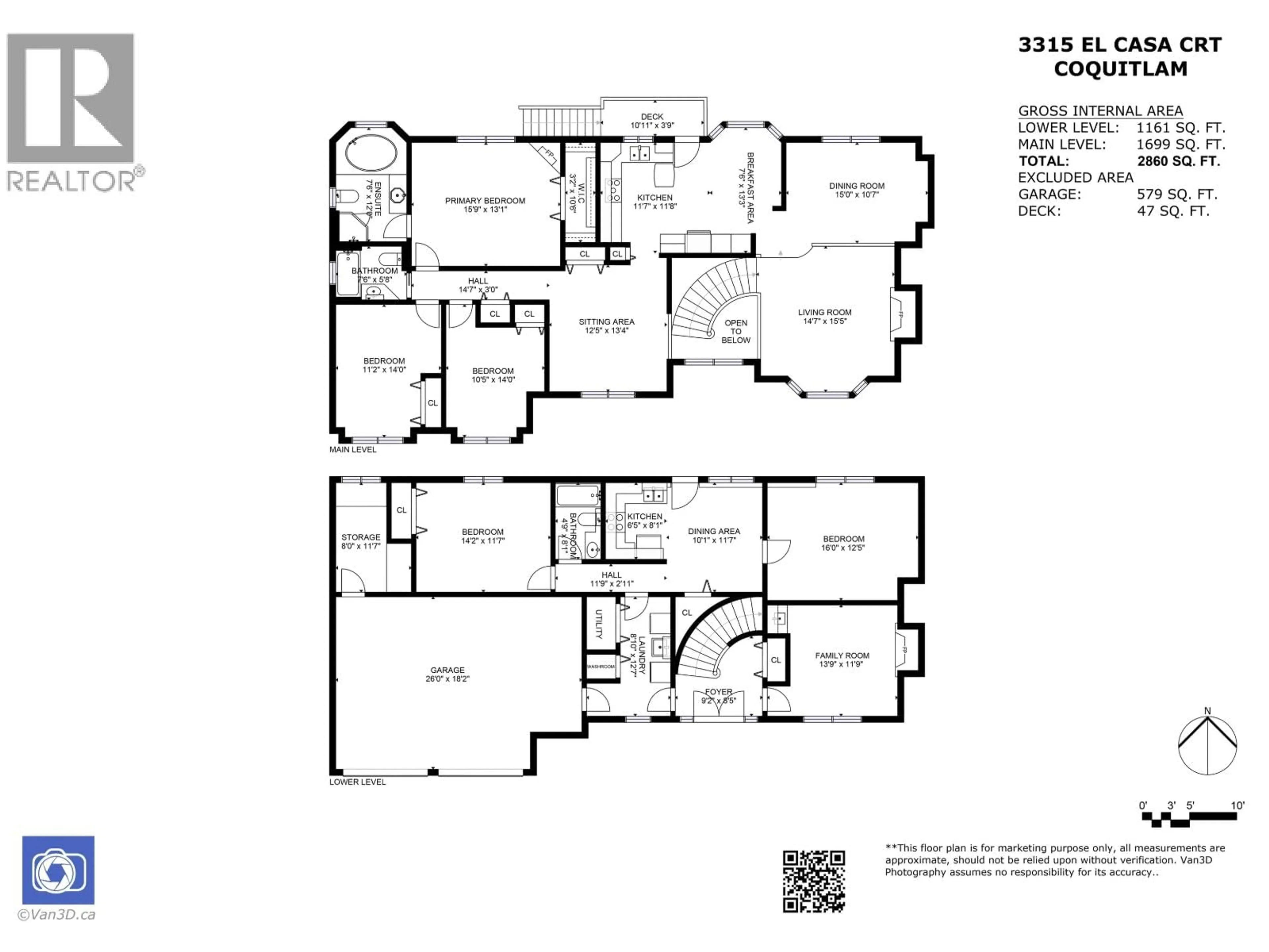 Floor plan for 3315 EL CASA COURT, Coquitlam British Columbia V3E2P9
