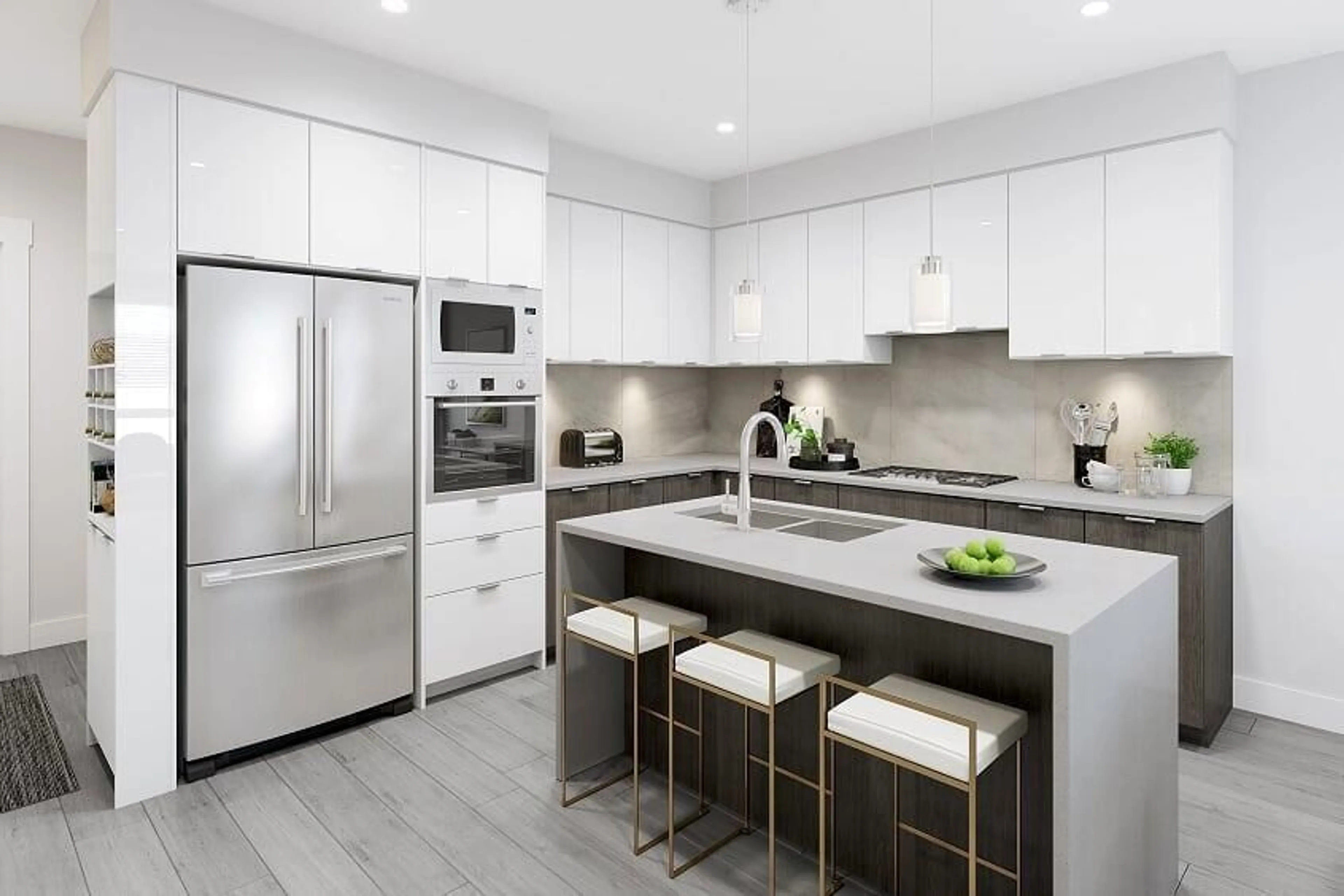 Contemporary kitchen, ceramic/tile floor for 506 - 14438 72 AVENUE, Surrey British Columbia V3S0B6