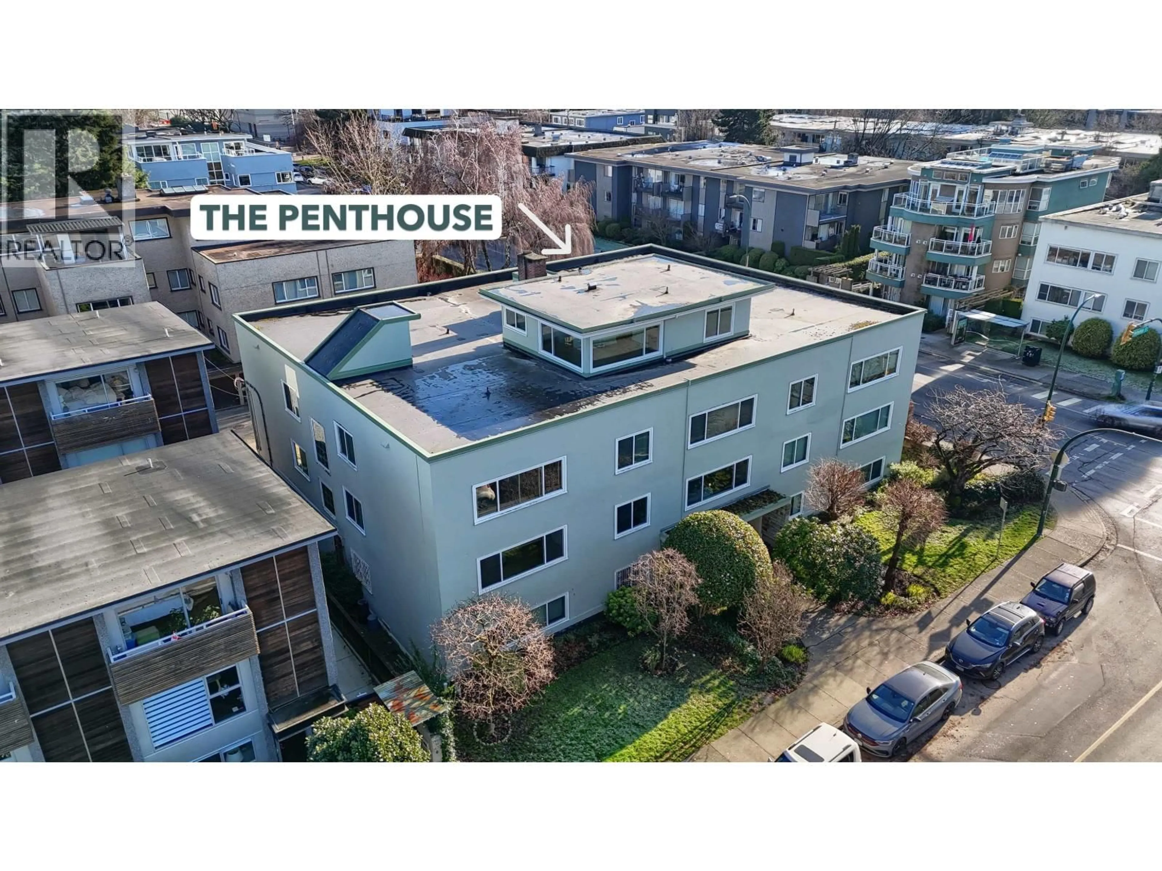 A pic from outside/outdoor area/front of a property/back of a property/a pic from drone, building for PH - 1480 ARBUTUS STREET, Vancouver British Columbia V6J3W8