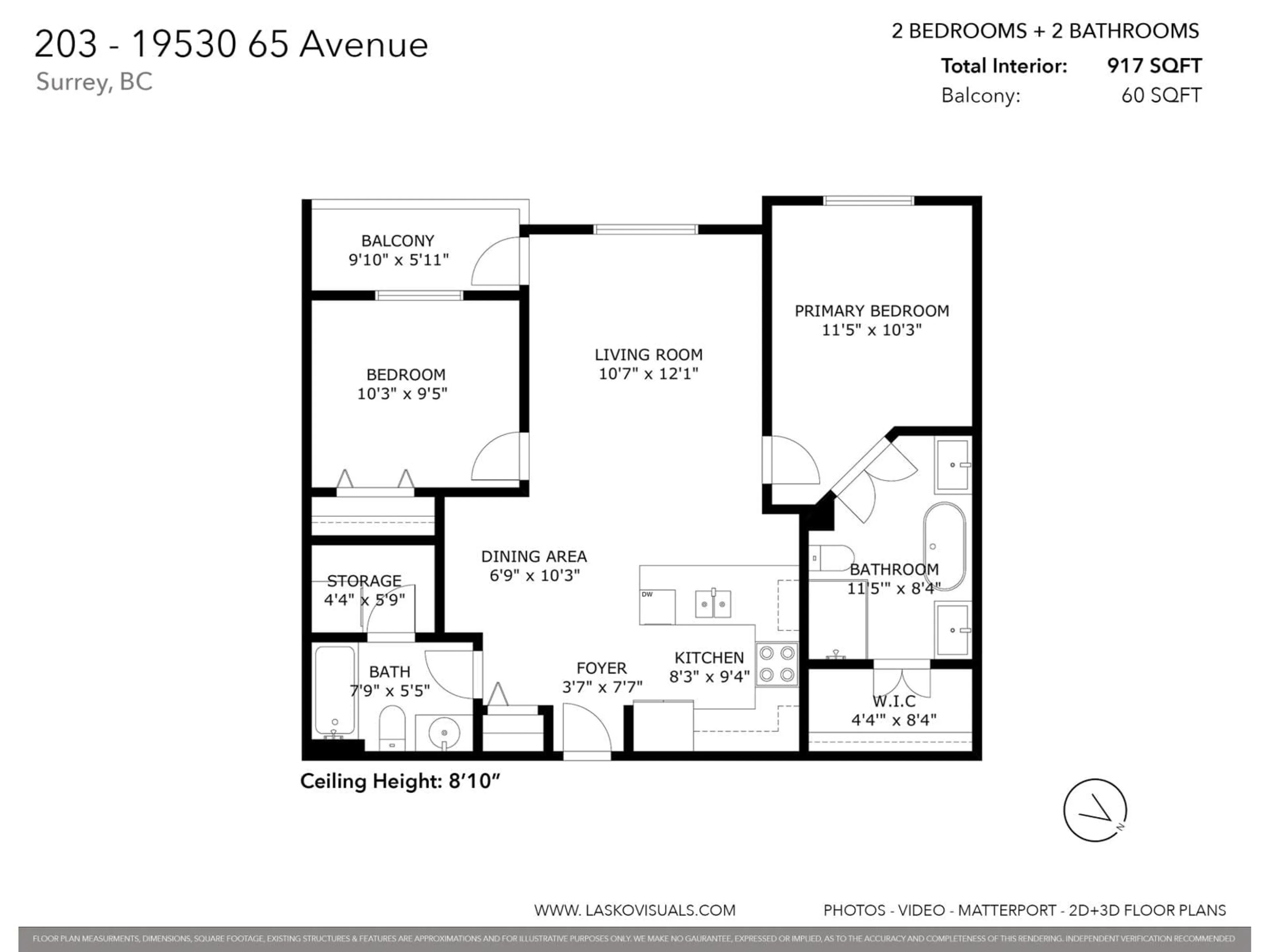 Floor plan for 203 - 19530 65 AVENUE, Surrey British Columbia V4N6M1