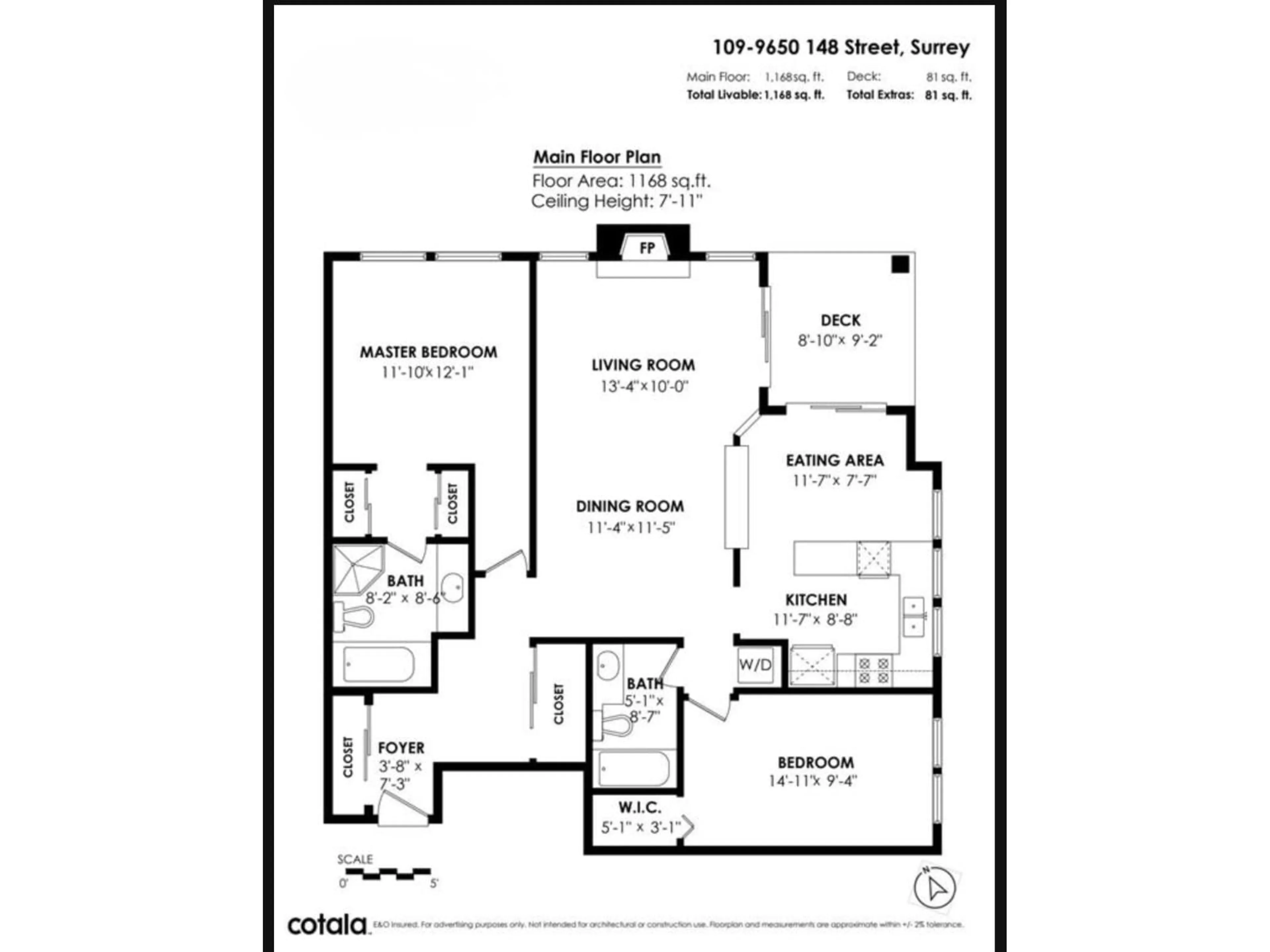 Floor plan for 109 - 9650 148 STREET, Surrey British Columbia V3R0W2