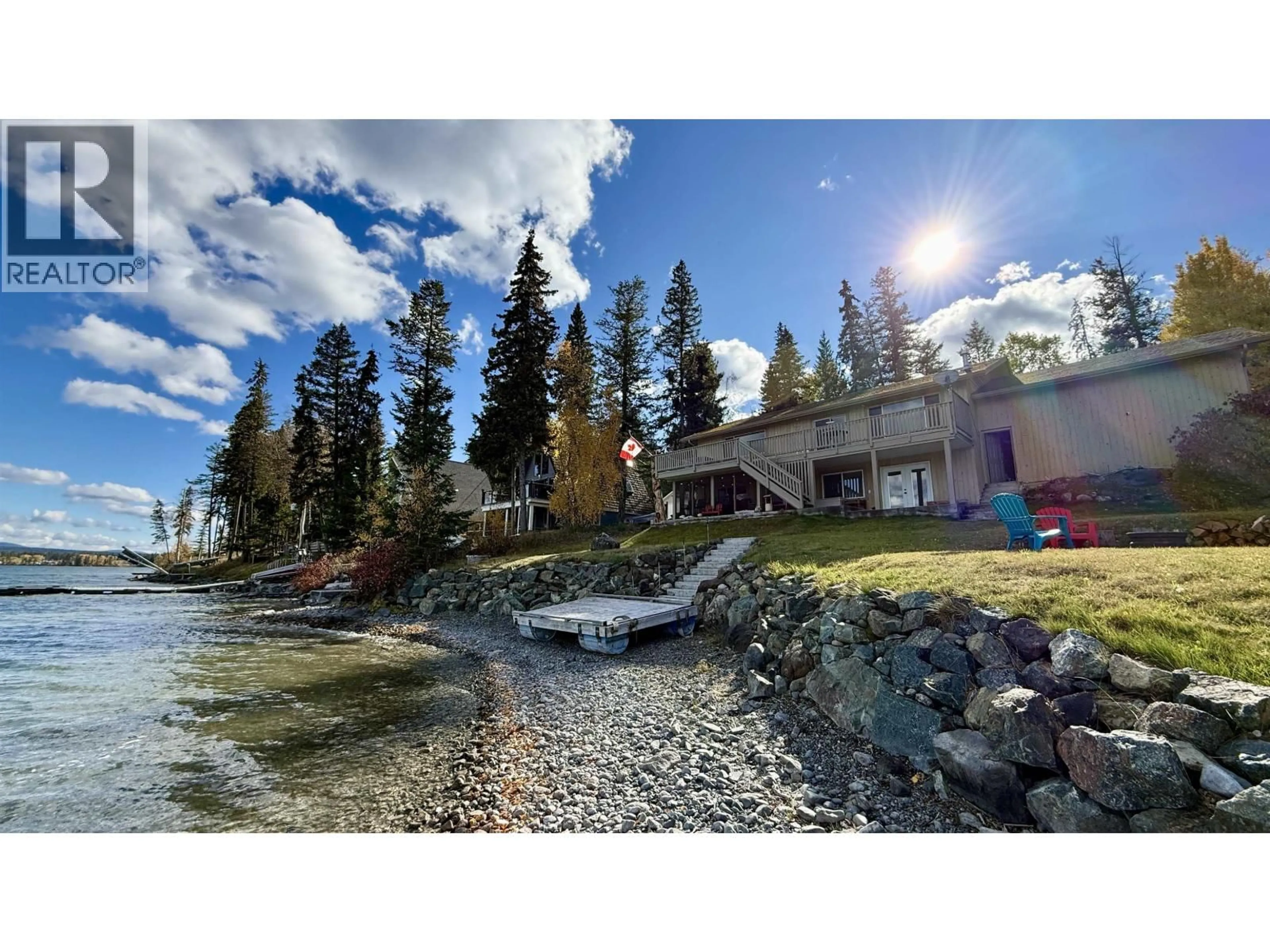 A pic from outside/outdoor area/front of a property/back of a property/a pic from drone, water/lake/river/ocean view for 4635 CAVERLY ROAD, Lac La Hache British Columbia V0K1T0