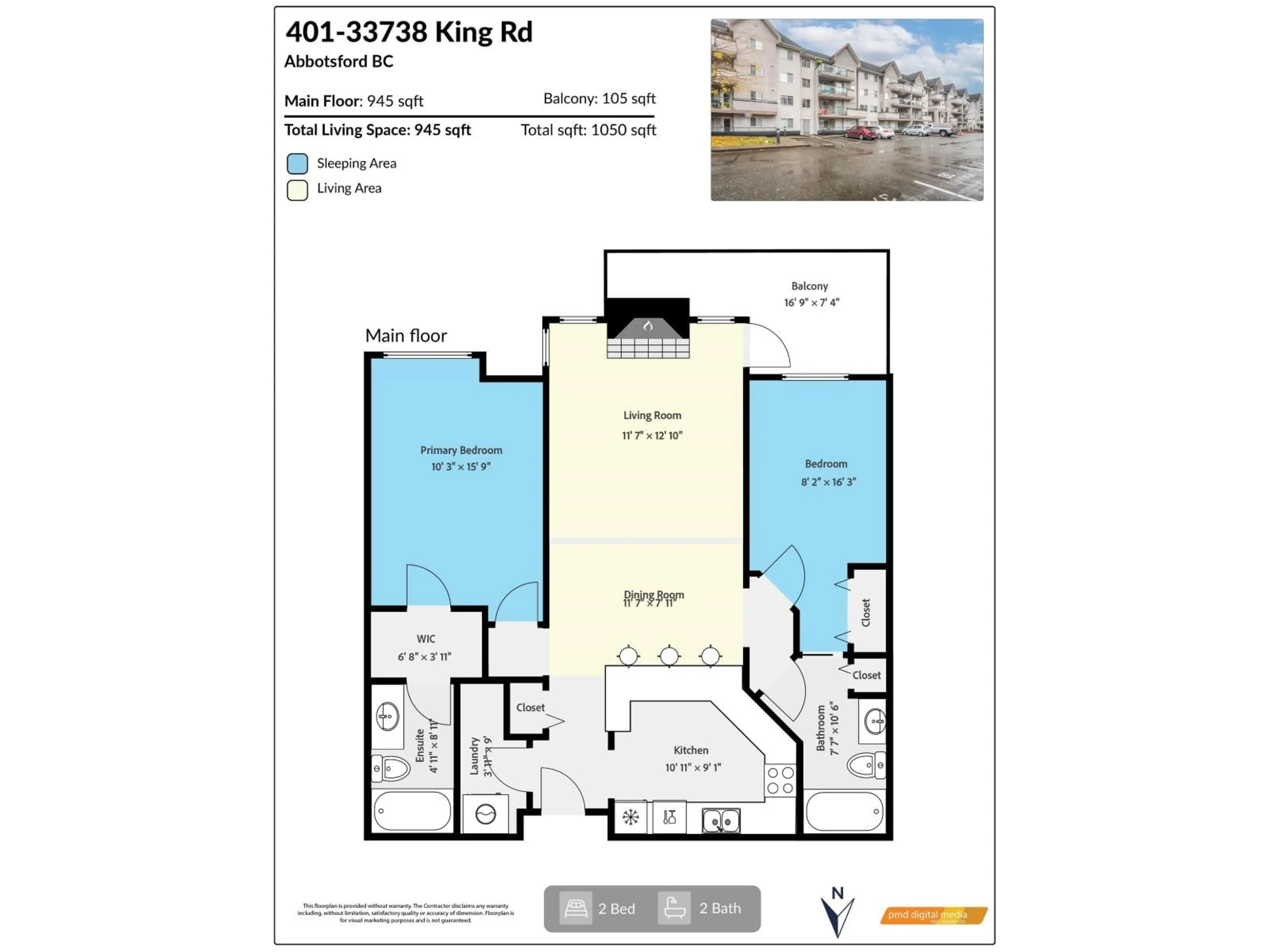 Floor plan for 401 - 33738 KING ROAD, Abbotsford British Columbia V2S8J5