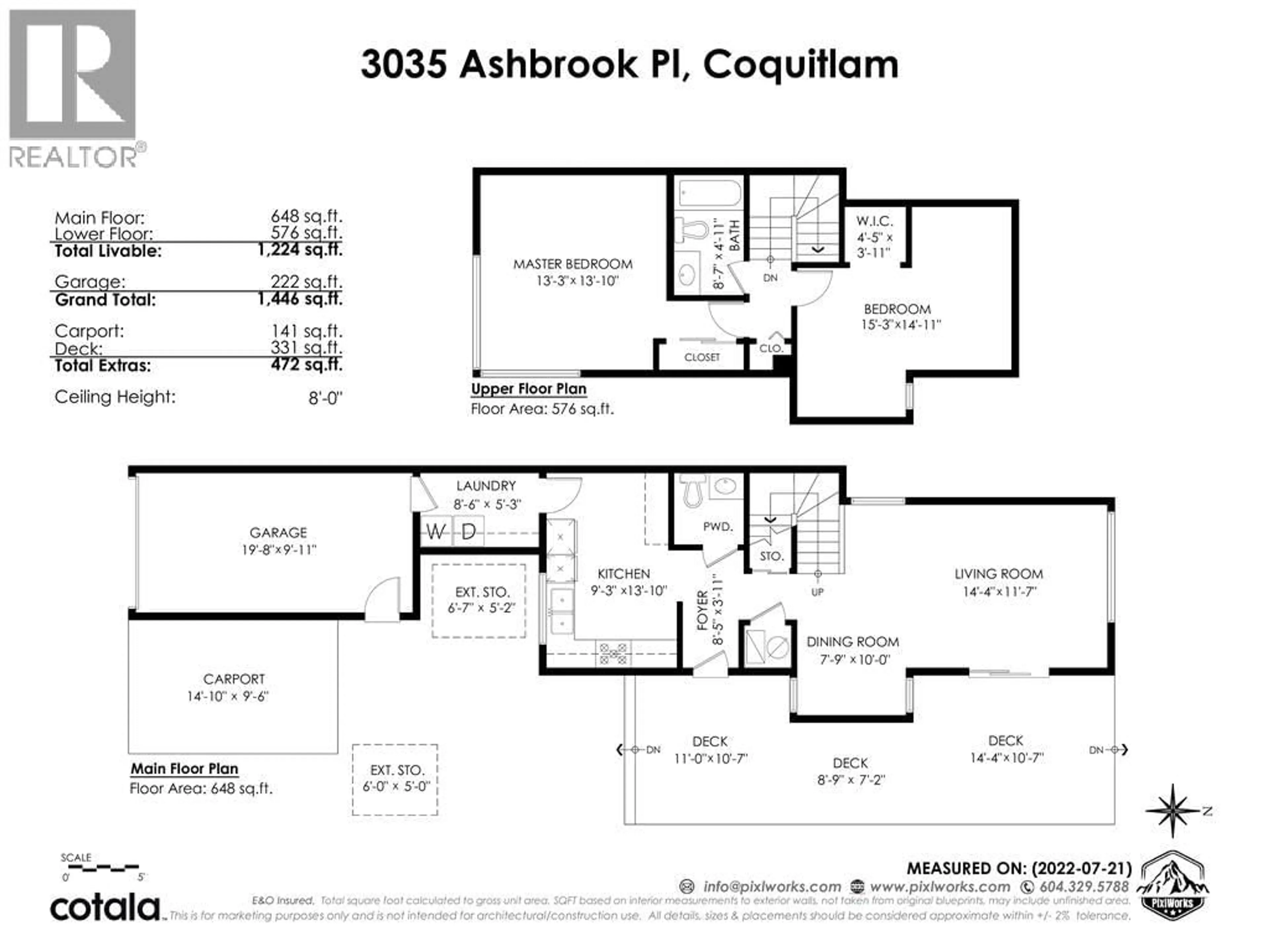 Floor plan for 3035 ASHBROOK PLACE, Coquitlam British Columbia V3C4A8