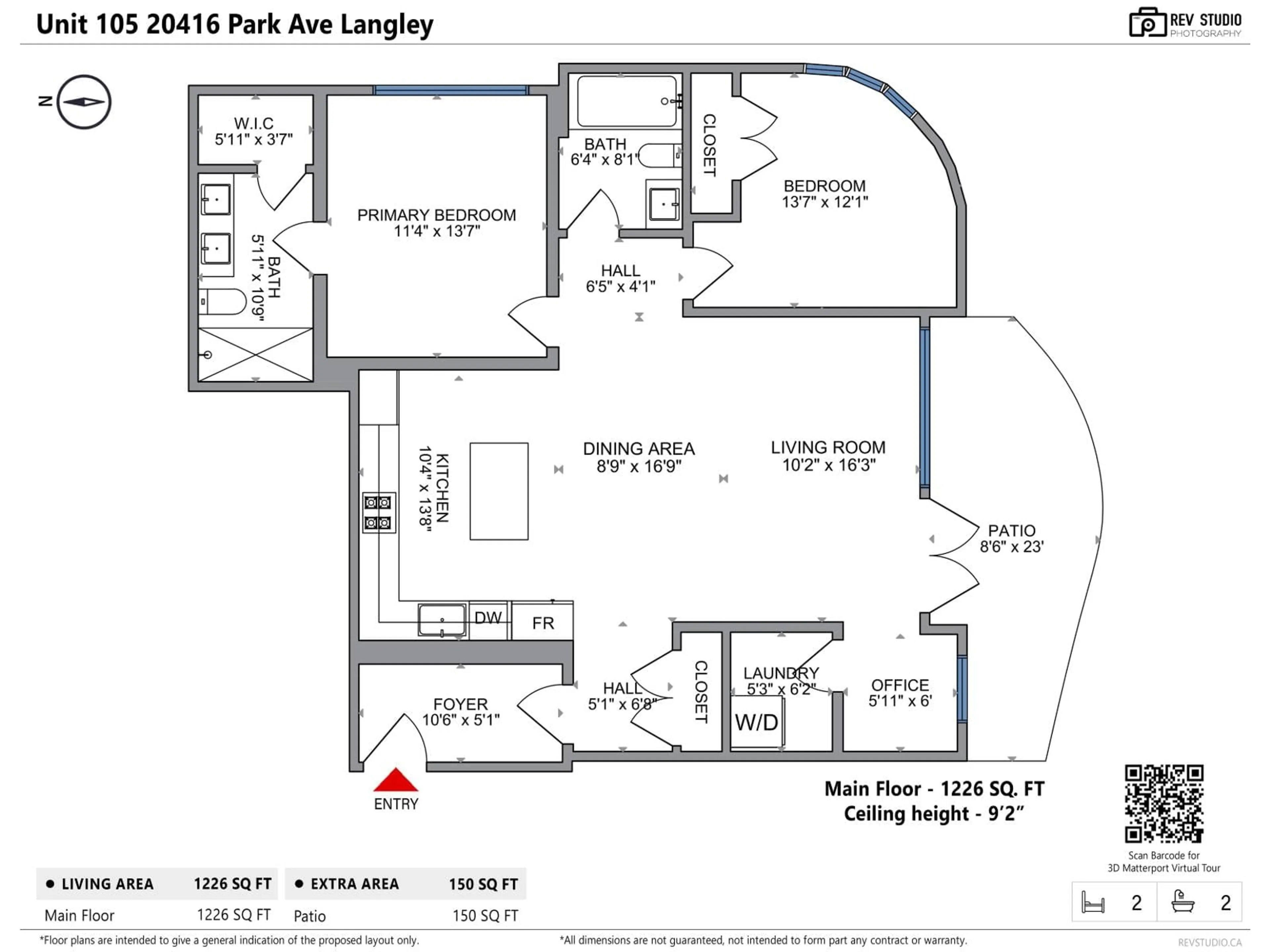 Floor plan for 105 - 20416 PARK AVENUE, Langley British Columbia V3A0N2