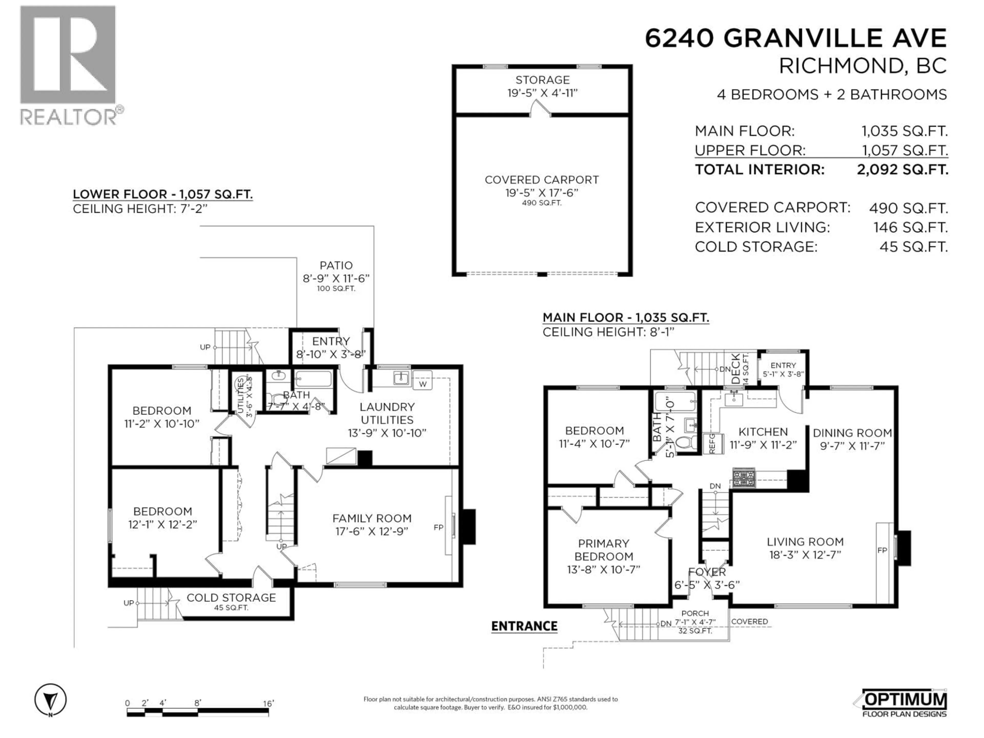 Floor plan for 6240 GRANVILLE AVENUE, Richmond British Columbia V7C1G1