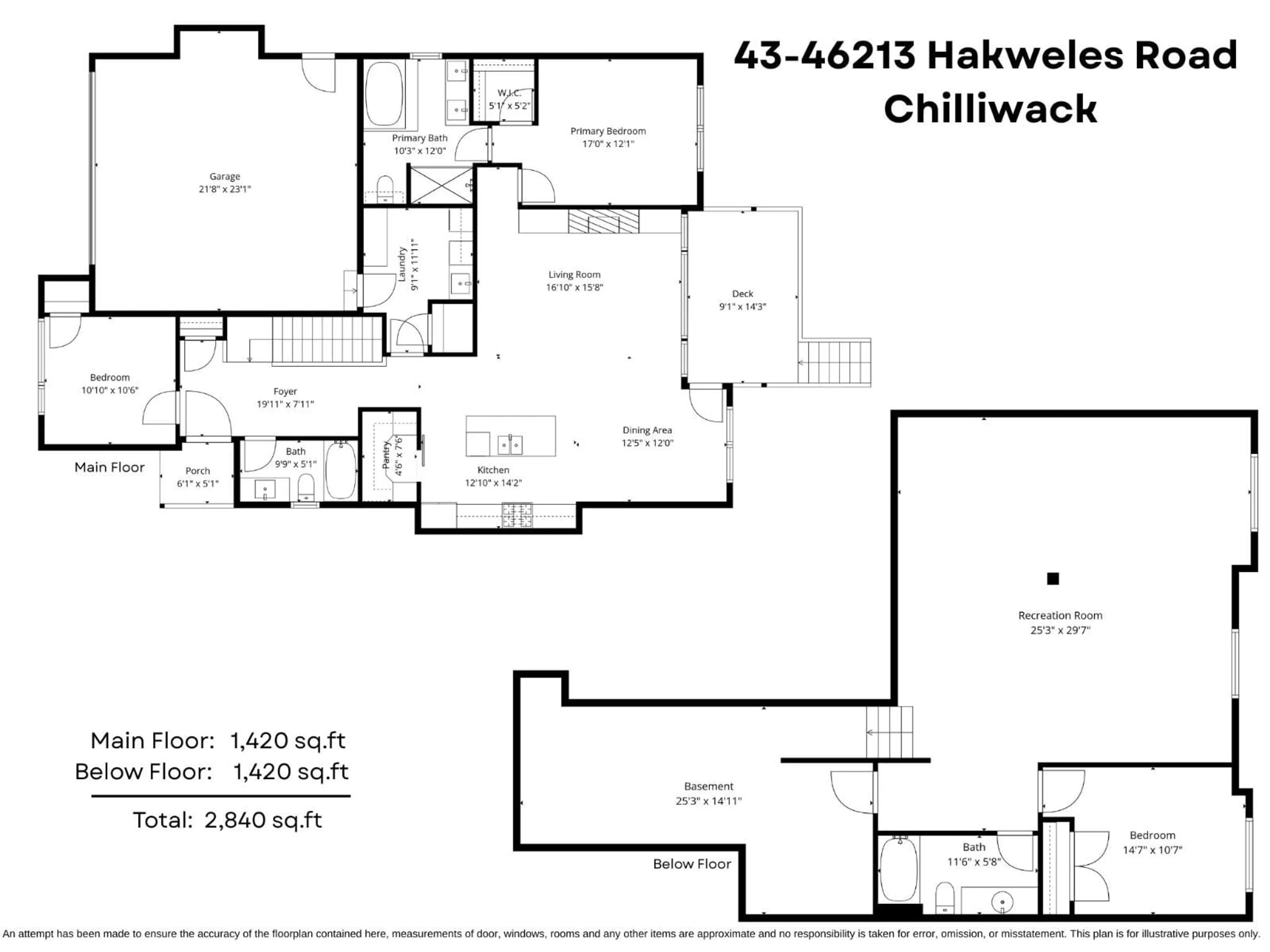 Floor plan for 43 - 46213 HAKWELES ROAD, Chilliwack British Columbia V4Z0C6