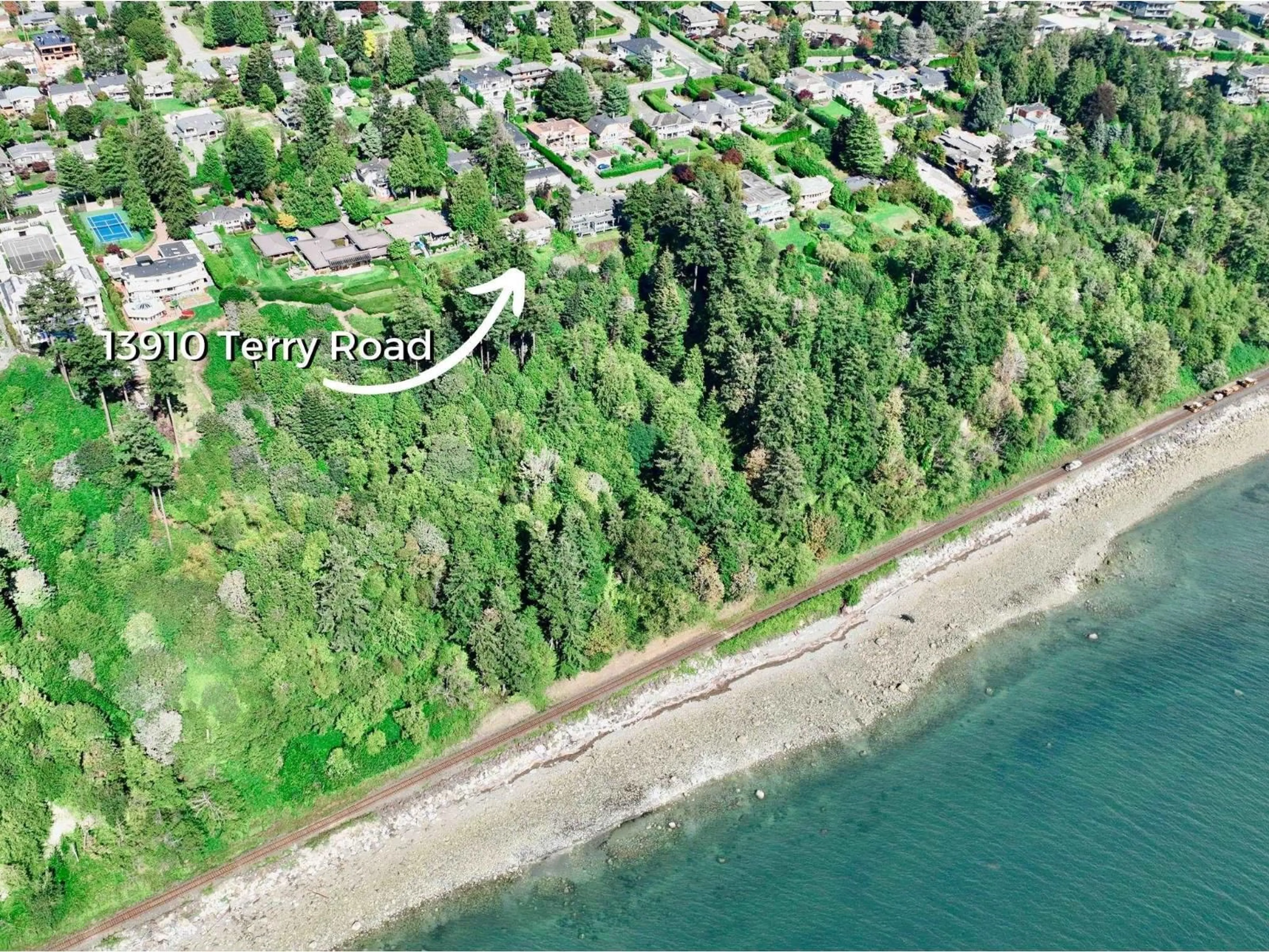A pic from outside/outdoor area/front of a property/back of a property/a pic from drone, water/lake/river/ocean view for 13910 TERRY ROAD, White Rock British Columbia V4B1A2