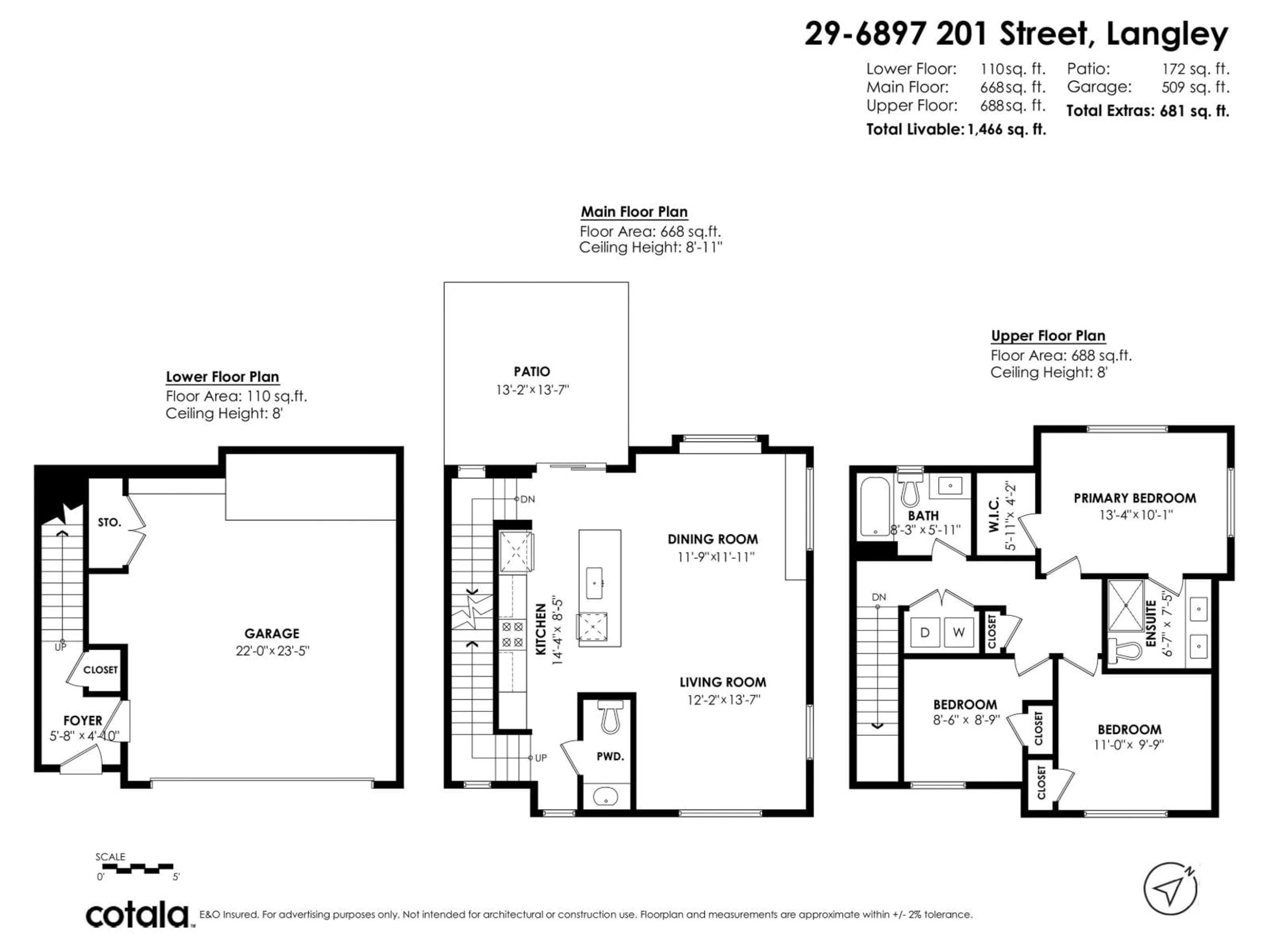 Floor plan for 29 - 6897 201 STREET, Langley British Columbia V2Y0Z3