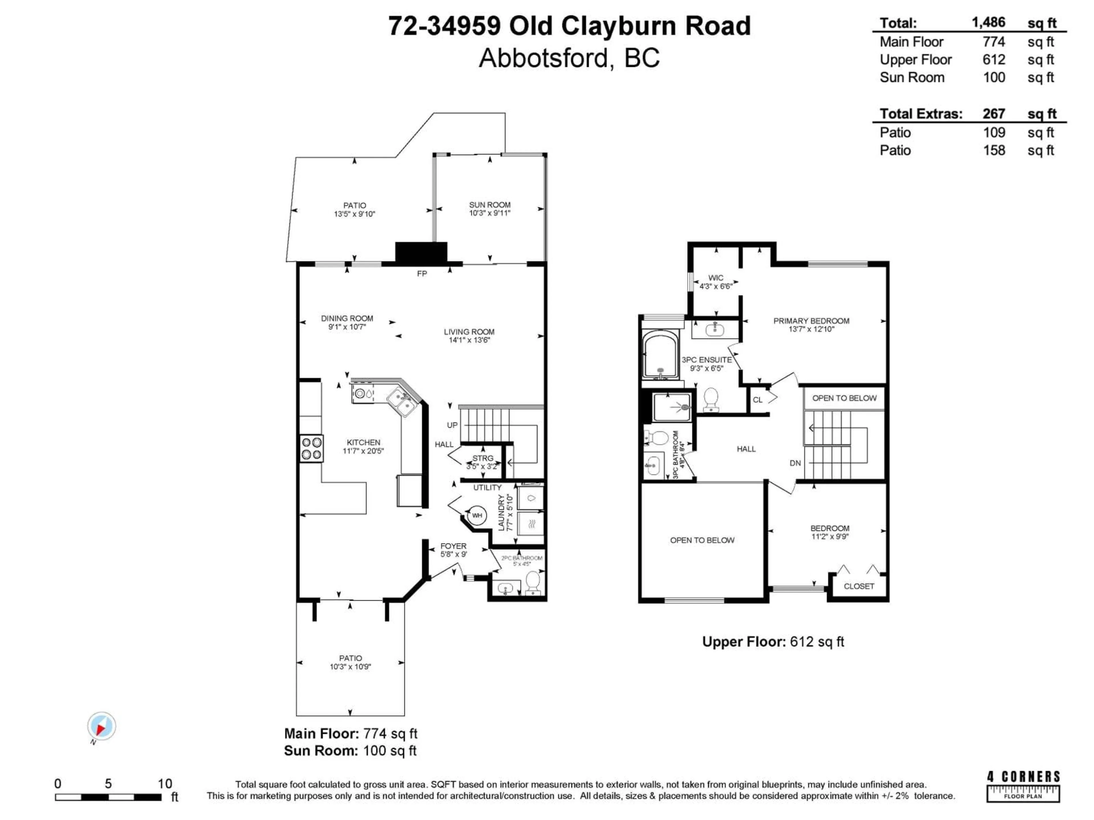 Floor plan for 72 - 34959 OLD CLAYBURN ROAD, Abbotsford British Columbia V2S6W7