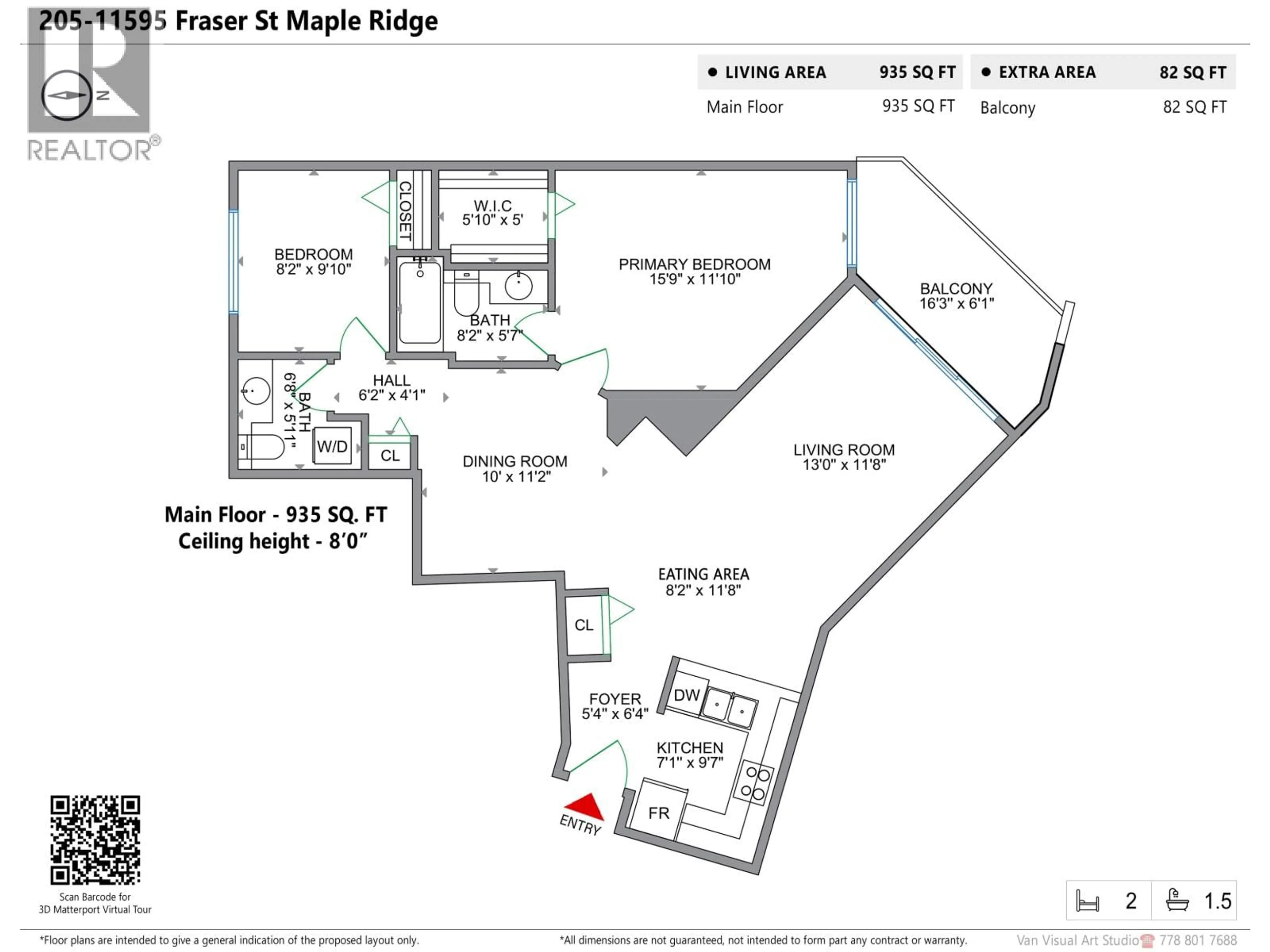 Floor plan for 205 - 11595 FRASER STREET, Maple Ridge British Columbia V2X0X7