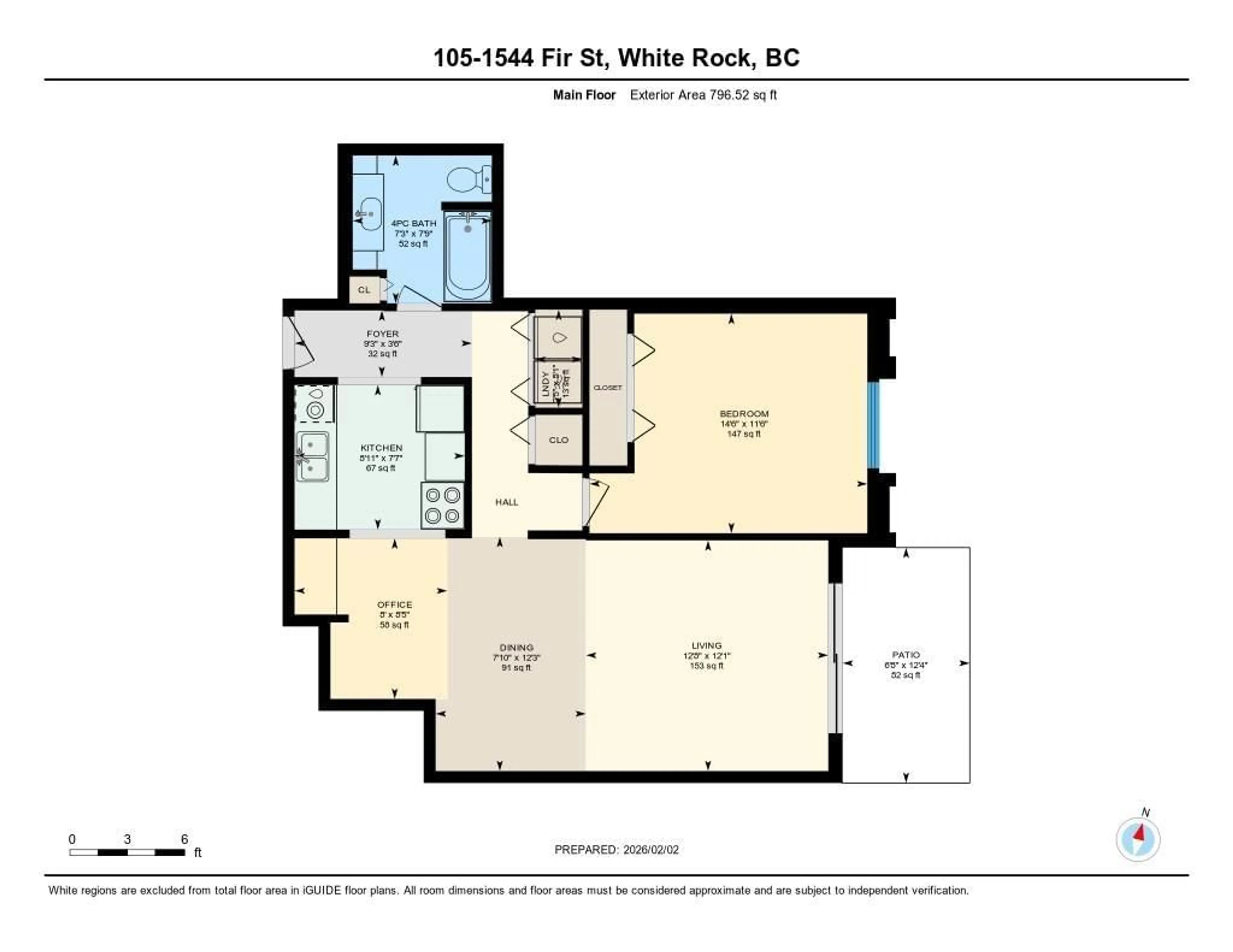 Floor plan for 105 - 1544 FIR STREET, White Rock British Columbia V4B4B7
