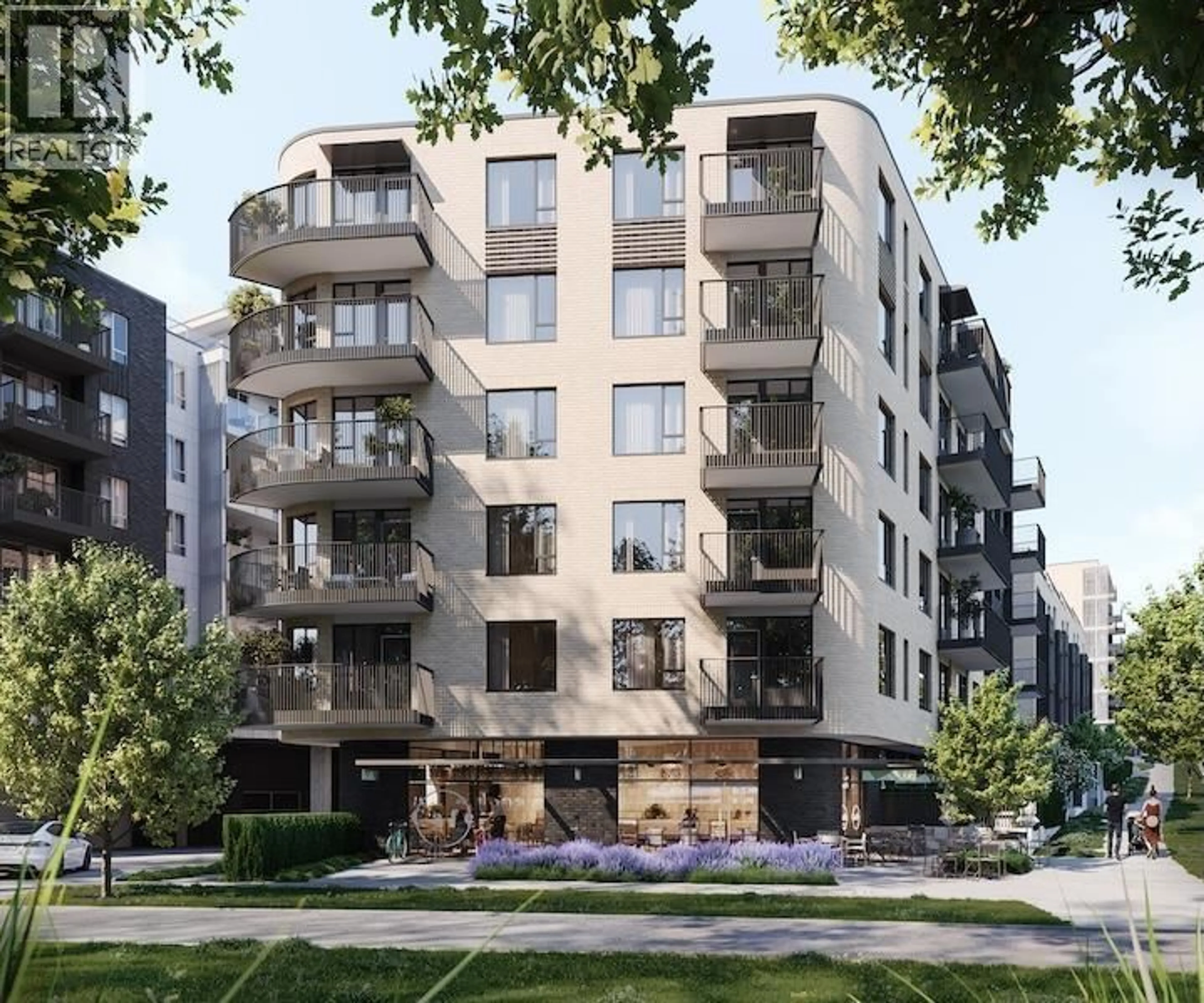 A pic from outside/outdoor area/front of a property/back of a property/a pic from drone, street for 205 - 585 KEMSLEY AVENUE, Coquitlam British Columbia V3J3Z1