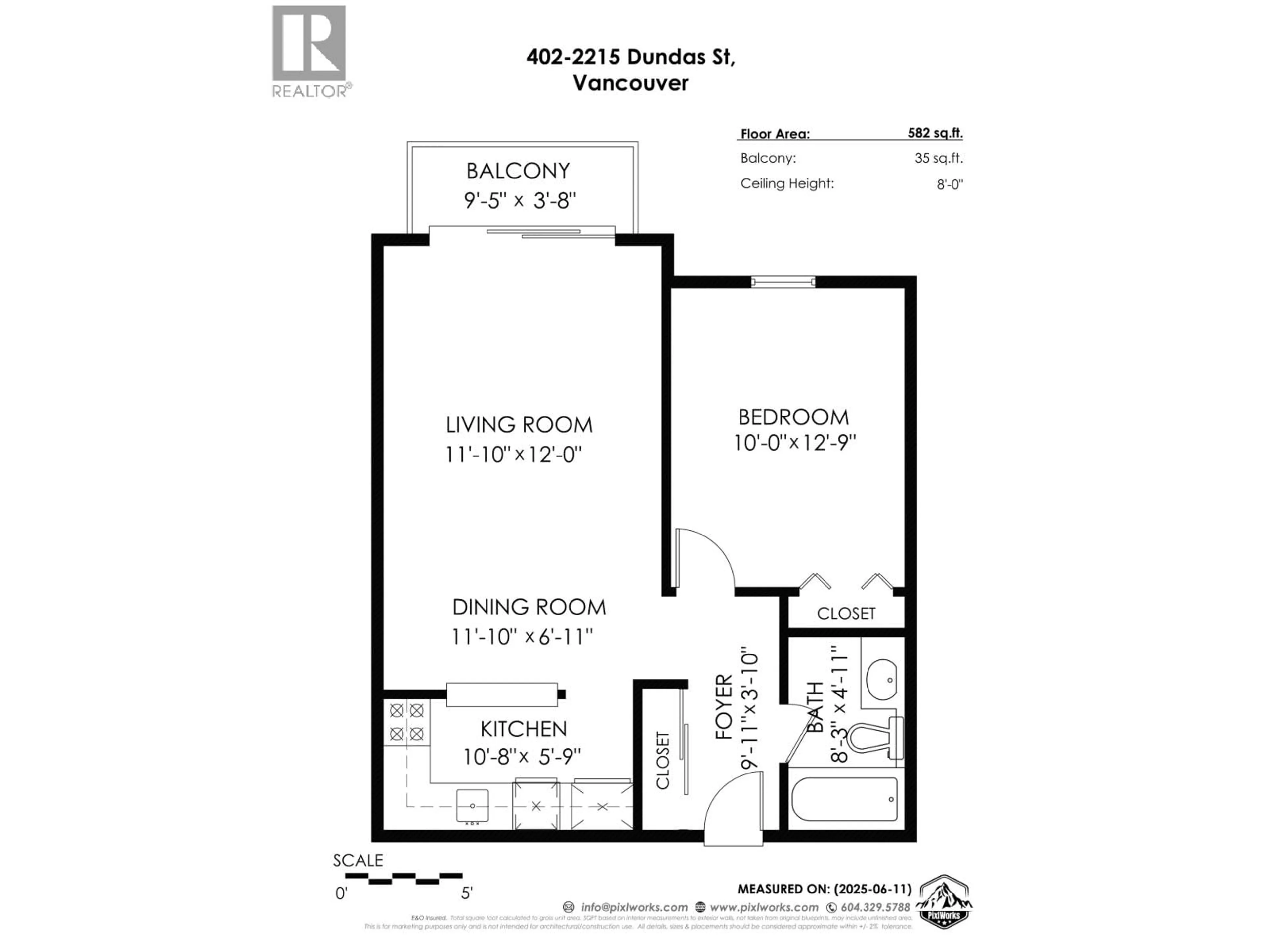 Floor plan for 402 - 2215 DUNDAS STREET, Vancouver British Columbia V5L1J9
