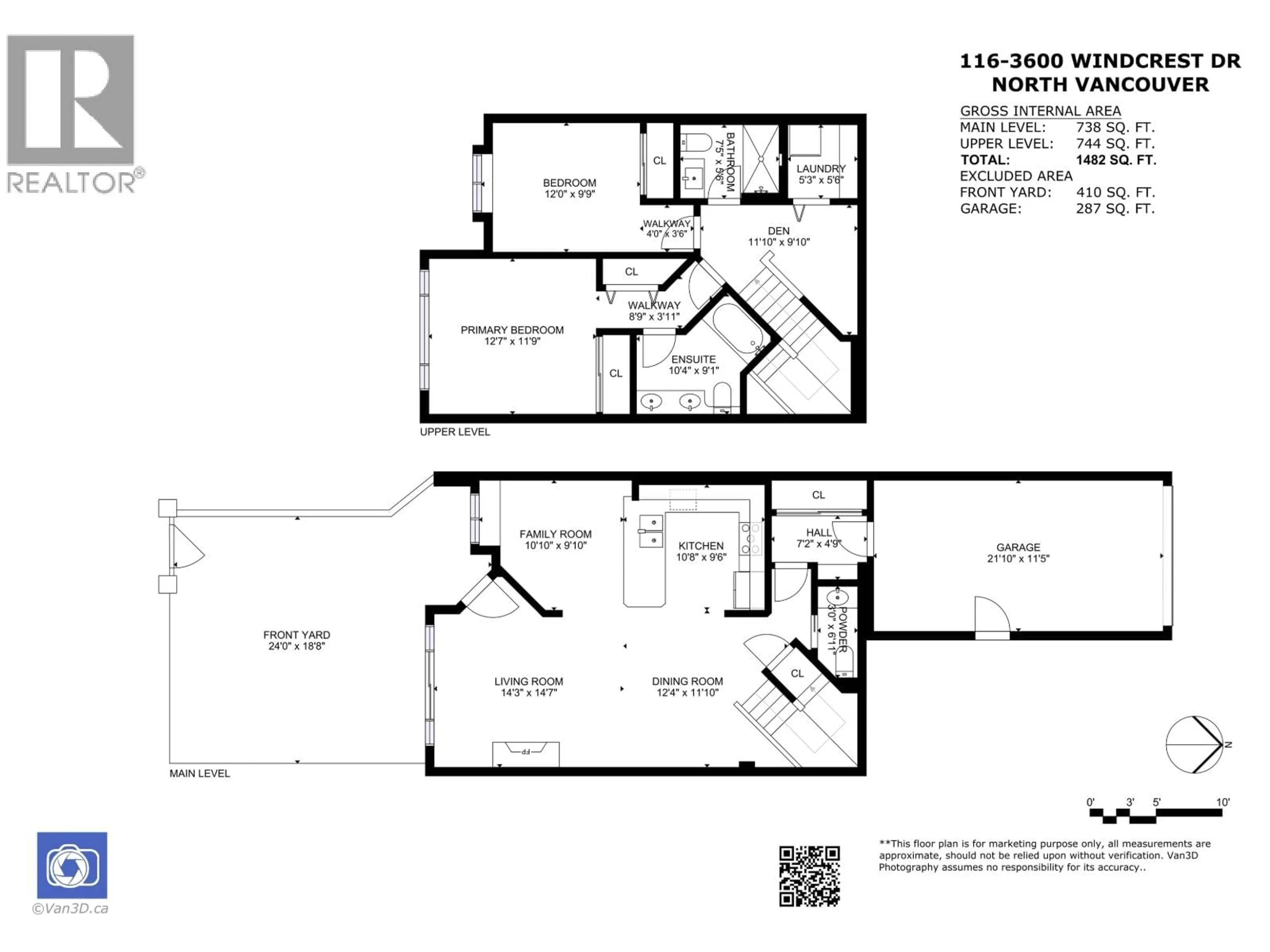 Floor plan for 116 - 3600 WINDCREST DRIVE, North Vancouver British Columbia V7G2S5