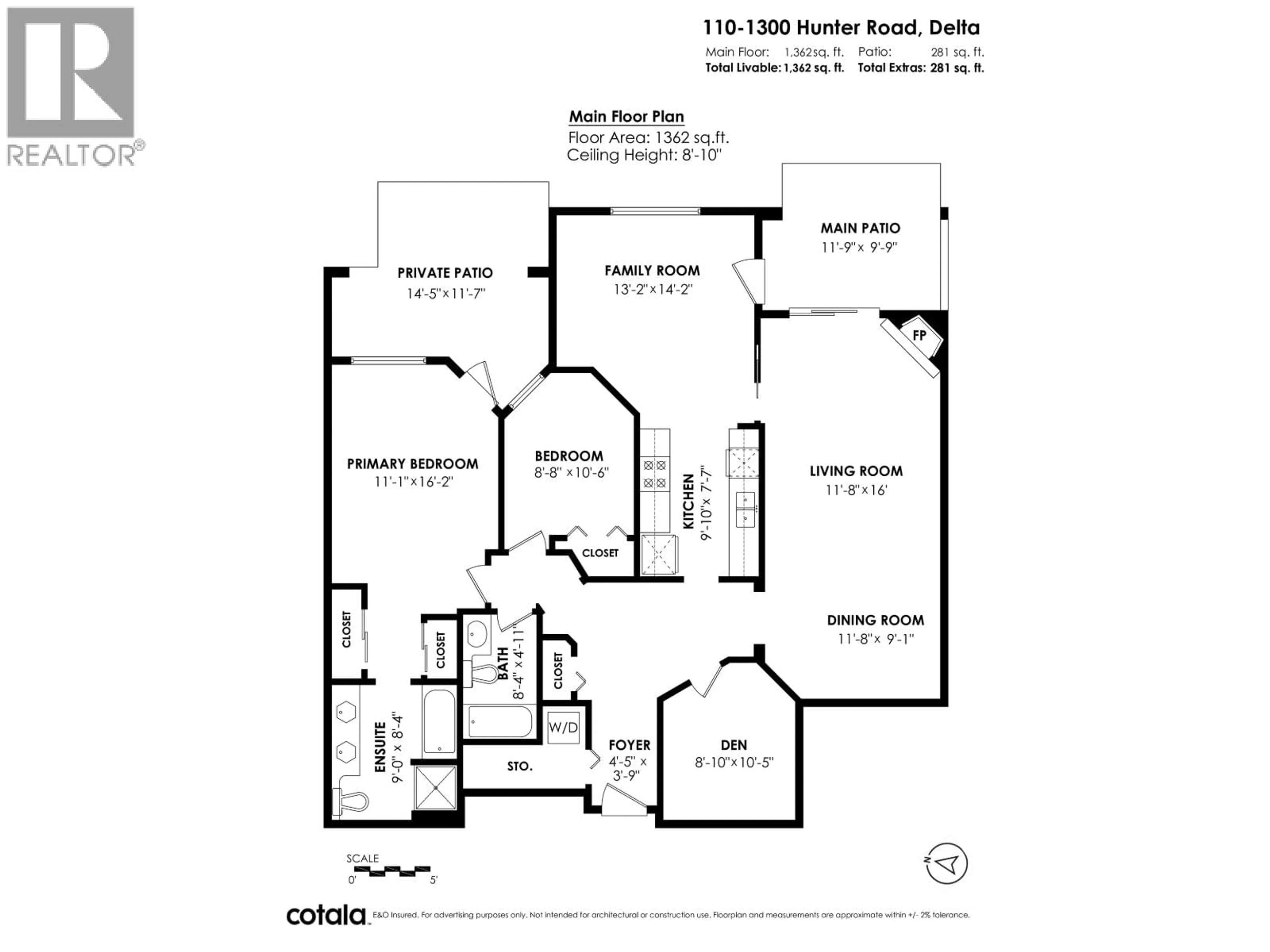 Floor plan for 110 - 1300 HUNTER ROAD, Delta British Columbia V4L1Y8