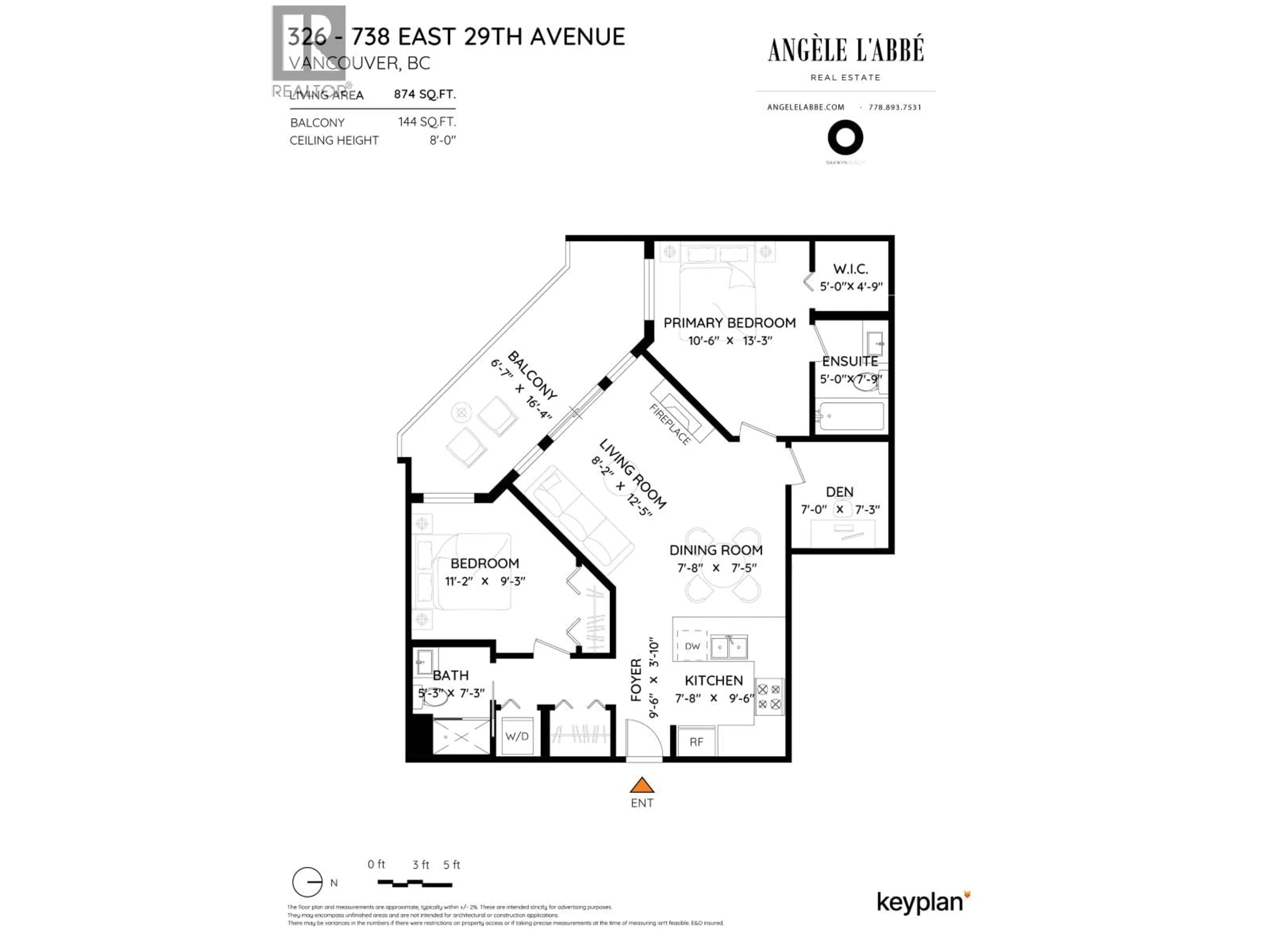 Floor plan for 326 - 738 29TH AVENUE, Vancouver British Columbia V5V0B6