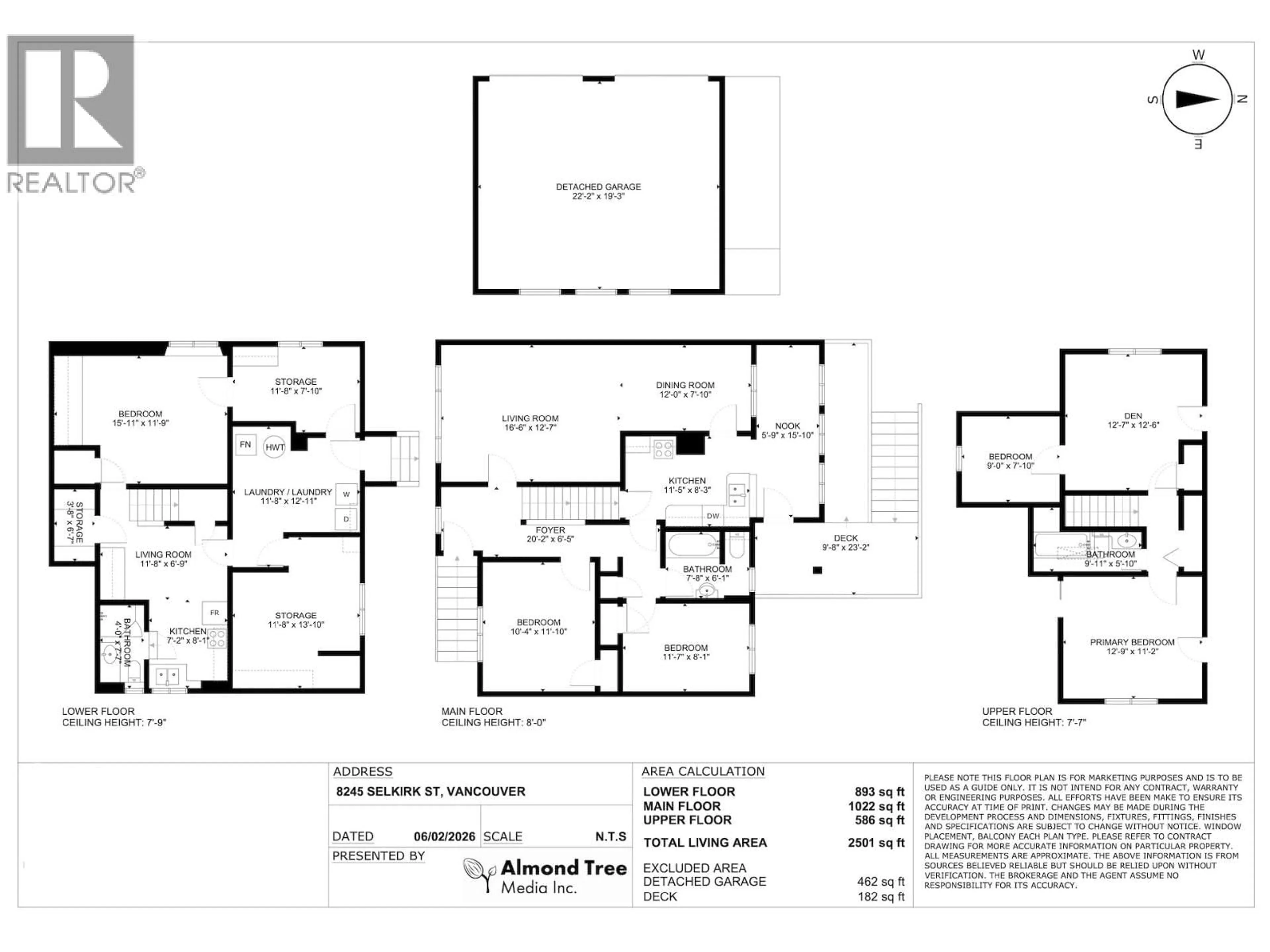 Floor plan for 8245 SELKIRK STREET, Vancouver British Columbia V6P4H8