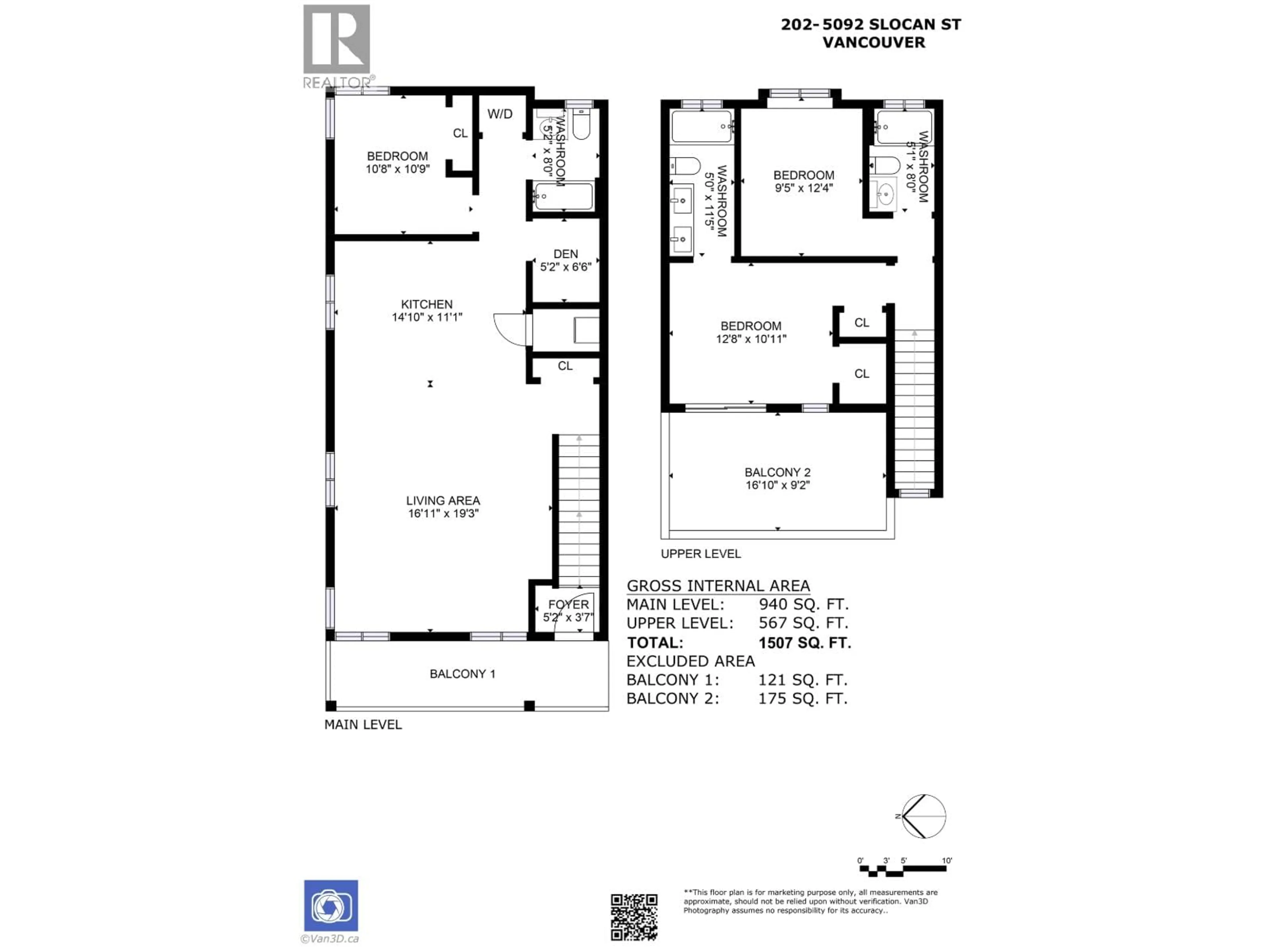 Floor plan for 202 - 5092 SLOCAN STREET, Vancouver British Columbia V5R2A5