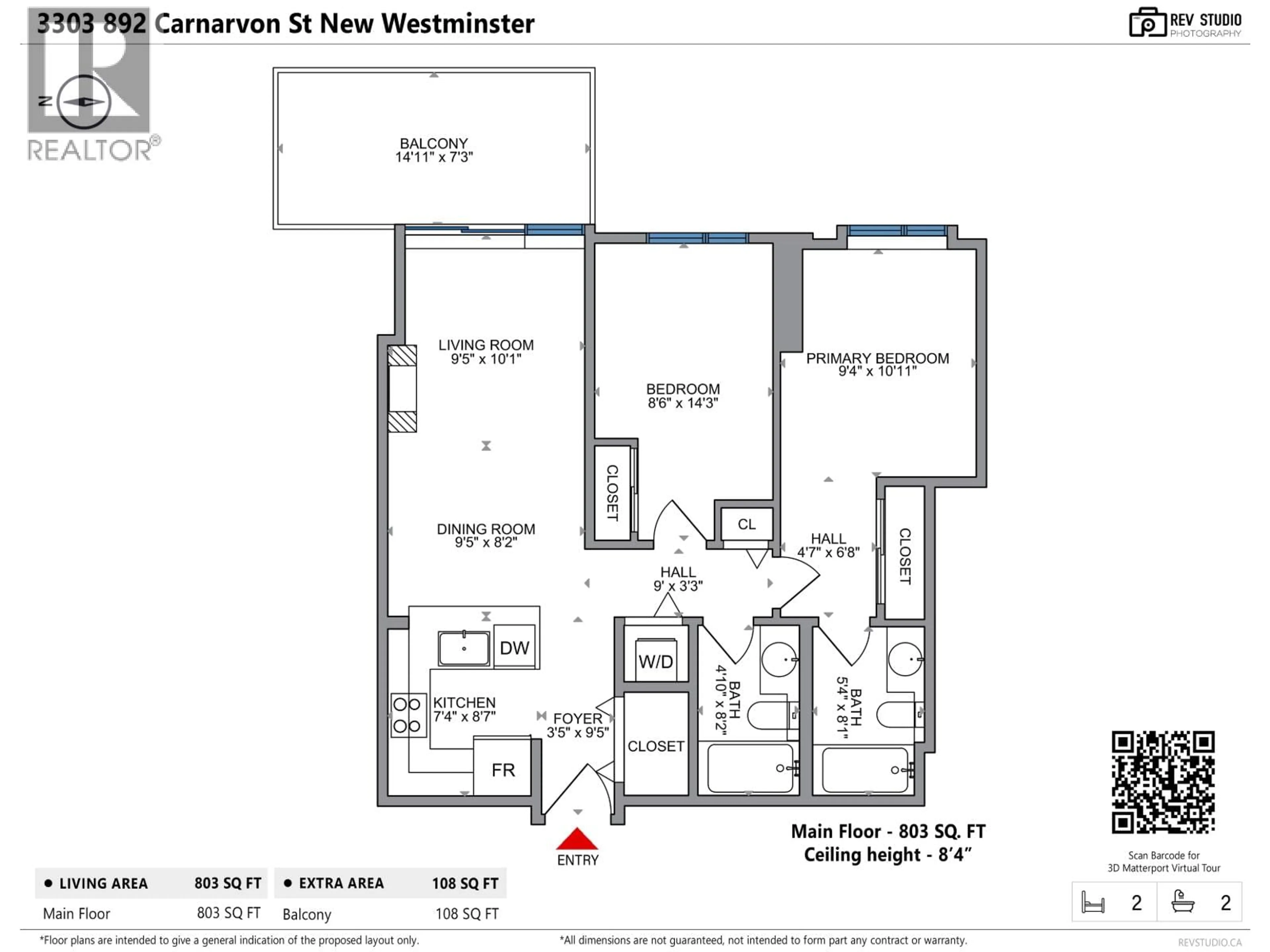 Floor plan for 3303 - 892 CARNARVON STREET, New Westminster British Columbia V3M0C5