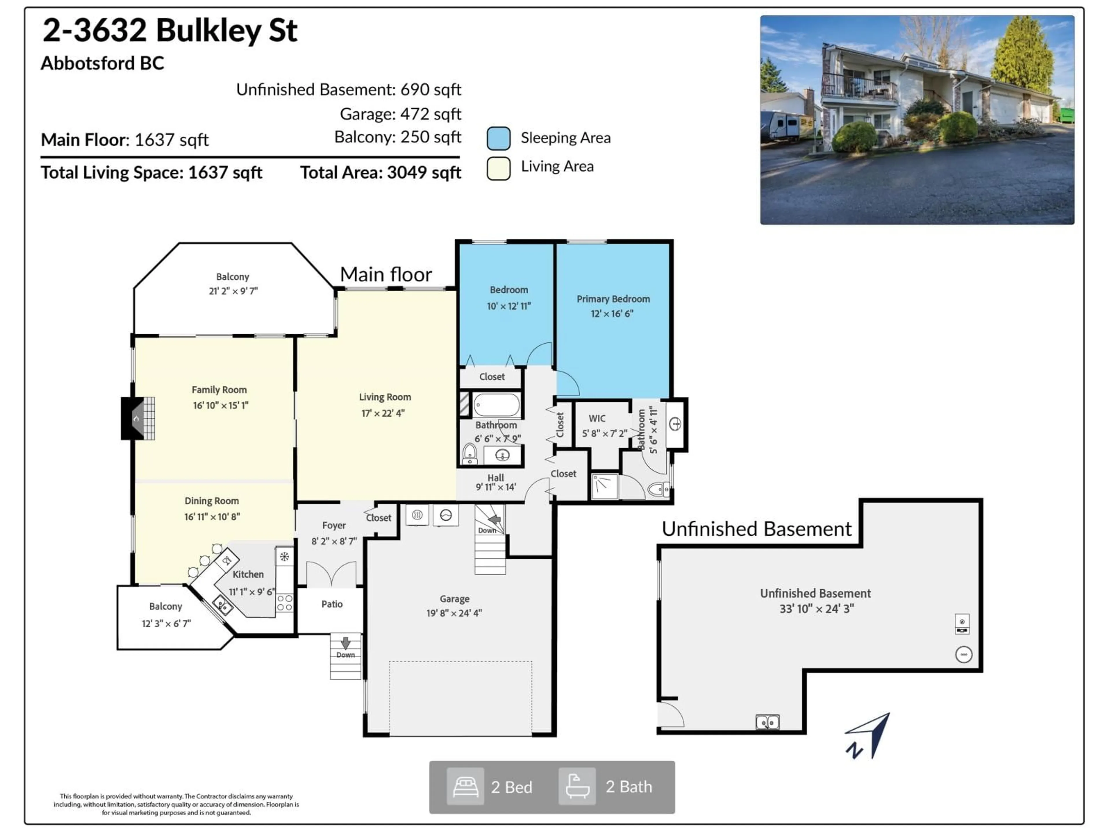 Floor plan for 2 - 3632 BULKLEY STREET, Abbotsford British Columbia V2S7H3