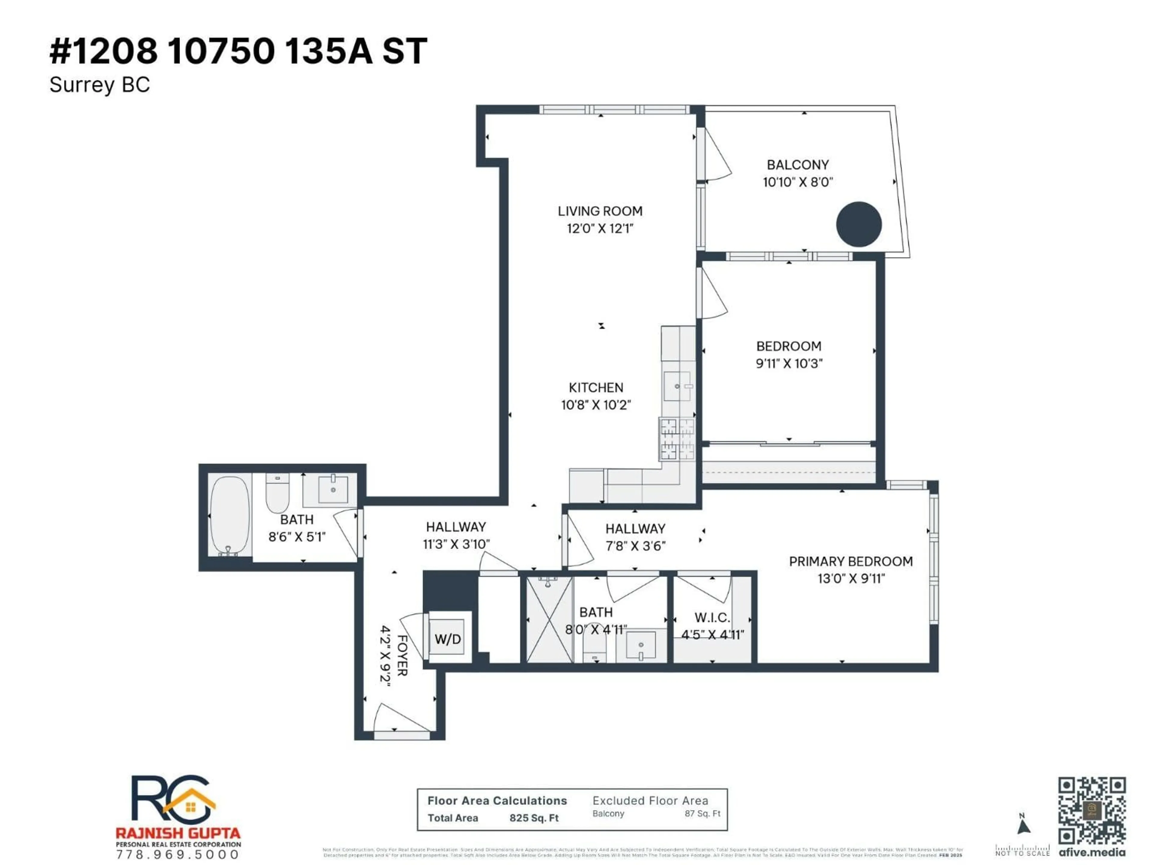 Floor plan for 1208 - 10750 135A STREET, Surrey British Columbia V3T0V4
