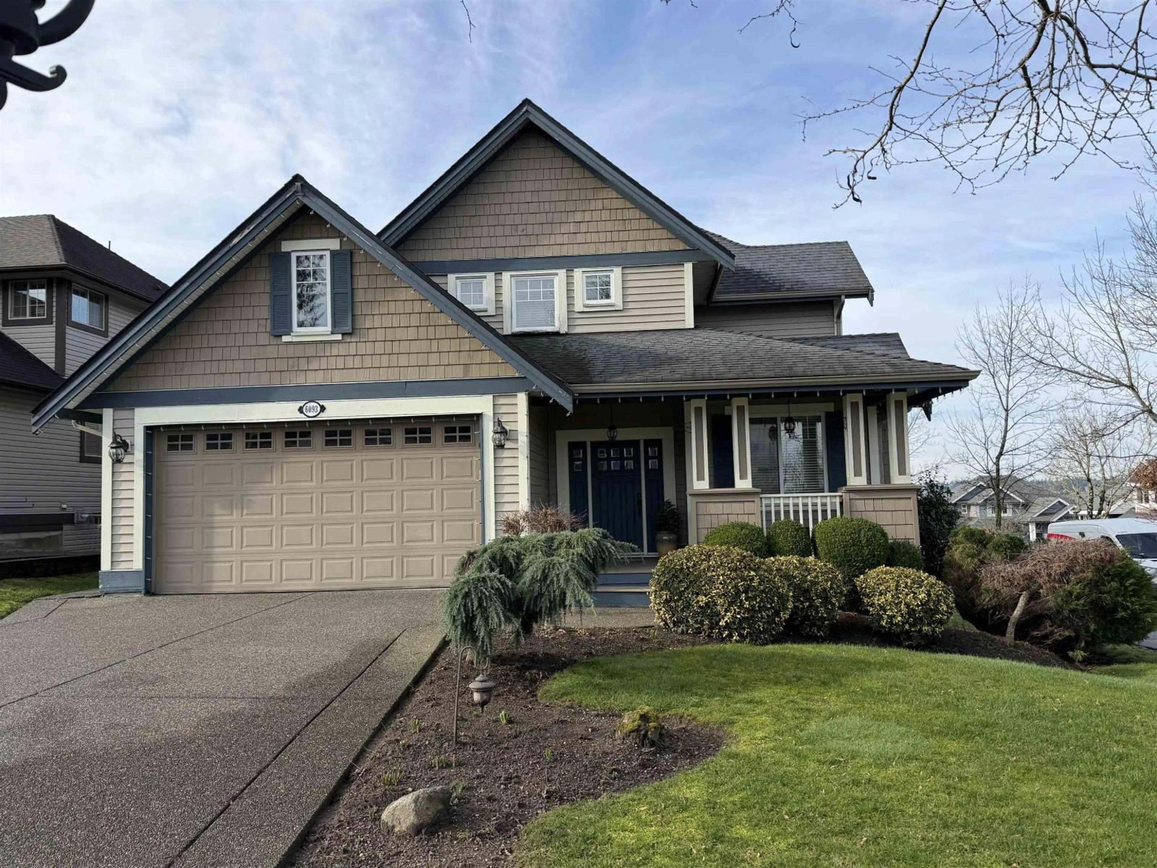 Home with vinyl exterior material, street for 6093 164A STREET, Surrey British Columbia V3S3V8