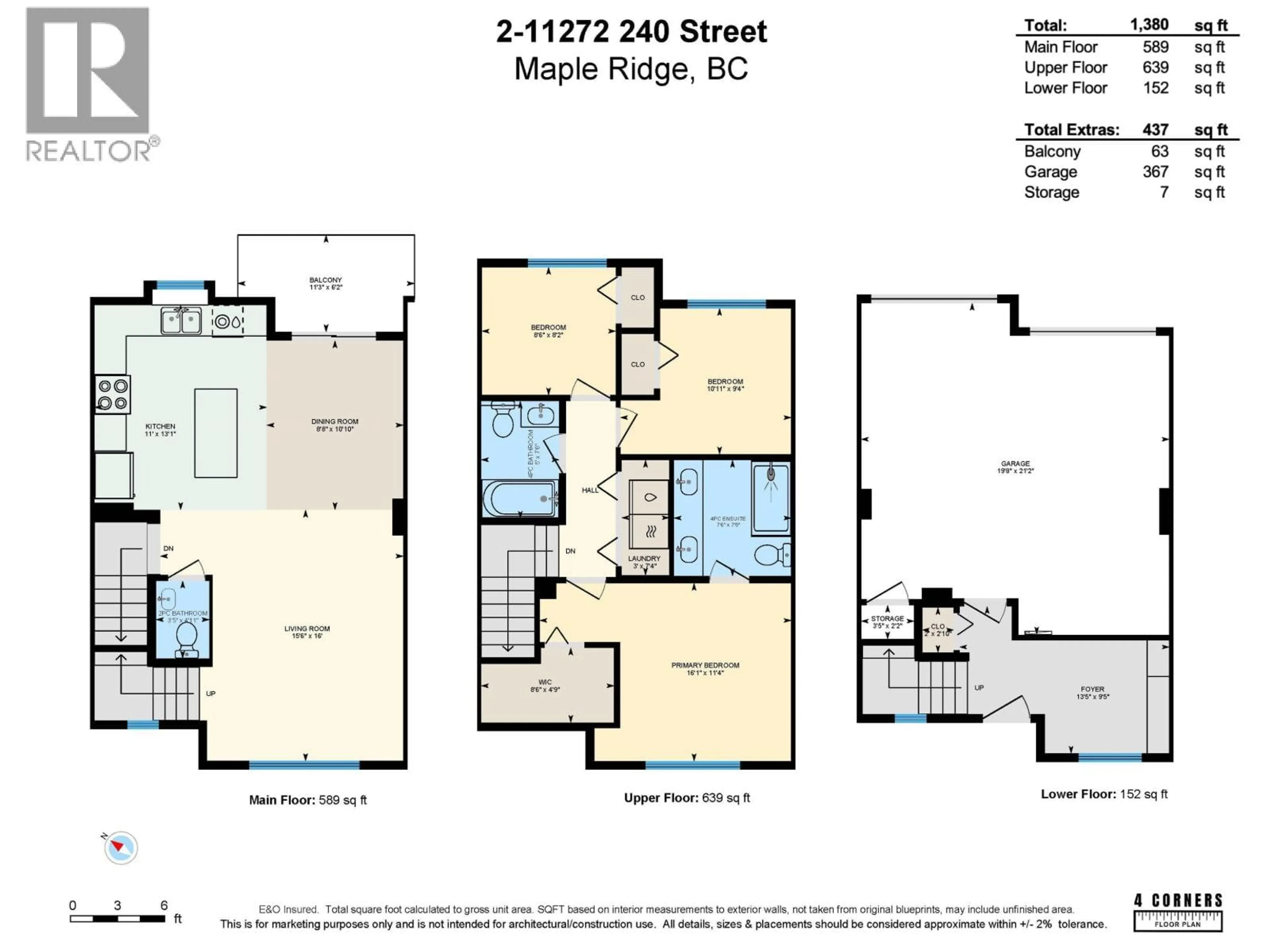 Floor plan for 2 - 11272 240 STREET, Maple Ridge British Columbia V2W0J8