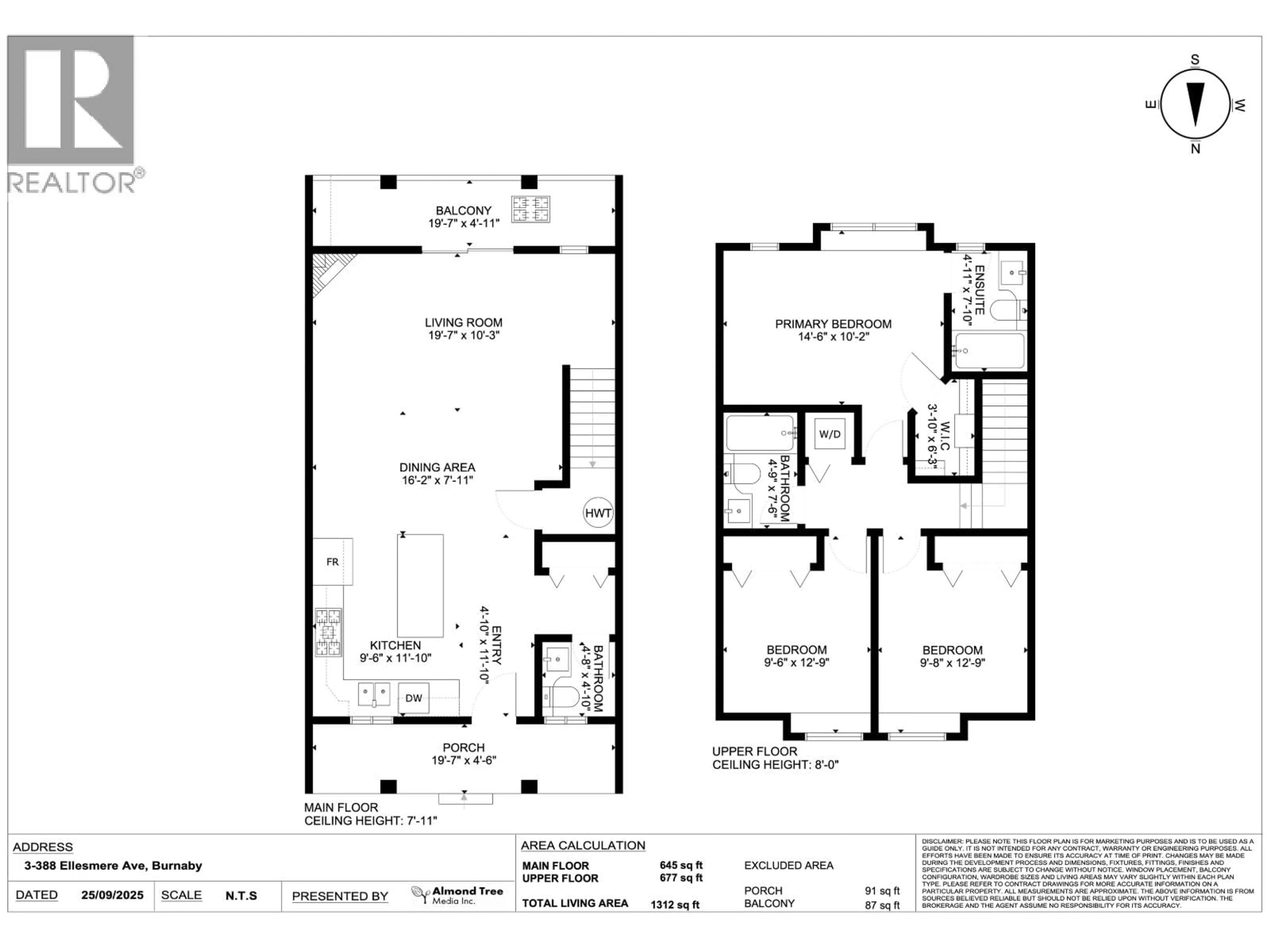 Floor plan for 3 - 388 ELLESMERE AVENUE, Burnaby British Columbia V5B3S9